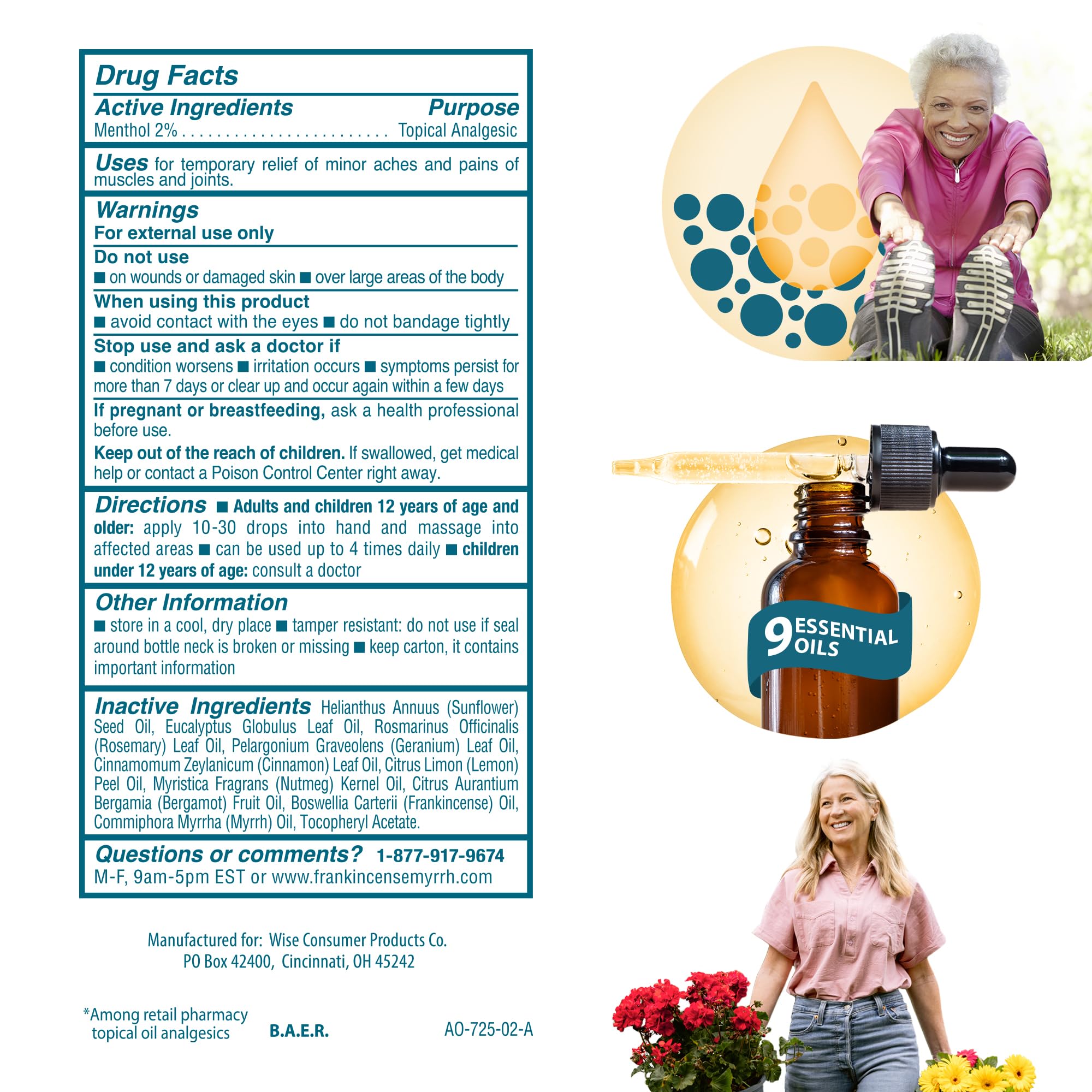 Frankincense & Myrrh Essential Oil for Arthritis Pain Relief - Natural Joint & Muscle Rub for Sciatica, Back, Neck, Hands, Knees & Shoulders - 2 fl.oz Therapeutic Massage Oil - Perfect for Post-Workout Recovery & Daily Pain Management