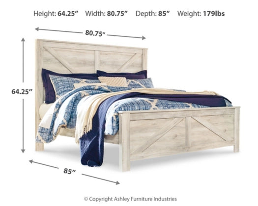 Bellaby Cross Back King Panel Bed - Elegant Upholstered Headboard for Master Bedroom, Perfect for Modern & Classic Home Decor