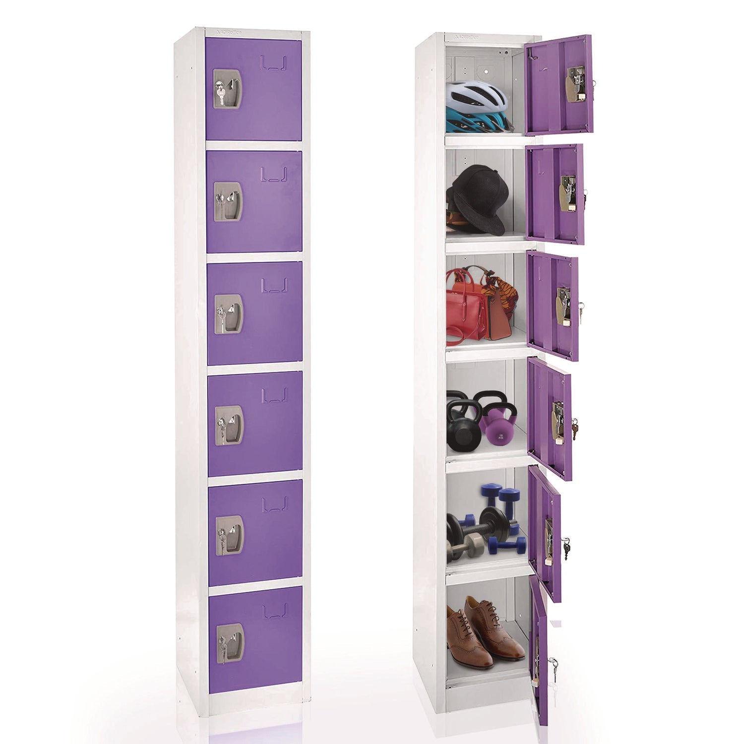 AdirOffice 6-Compartment Steel Storage Locker - 12