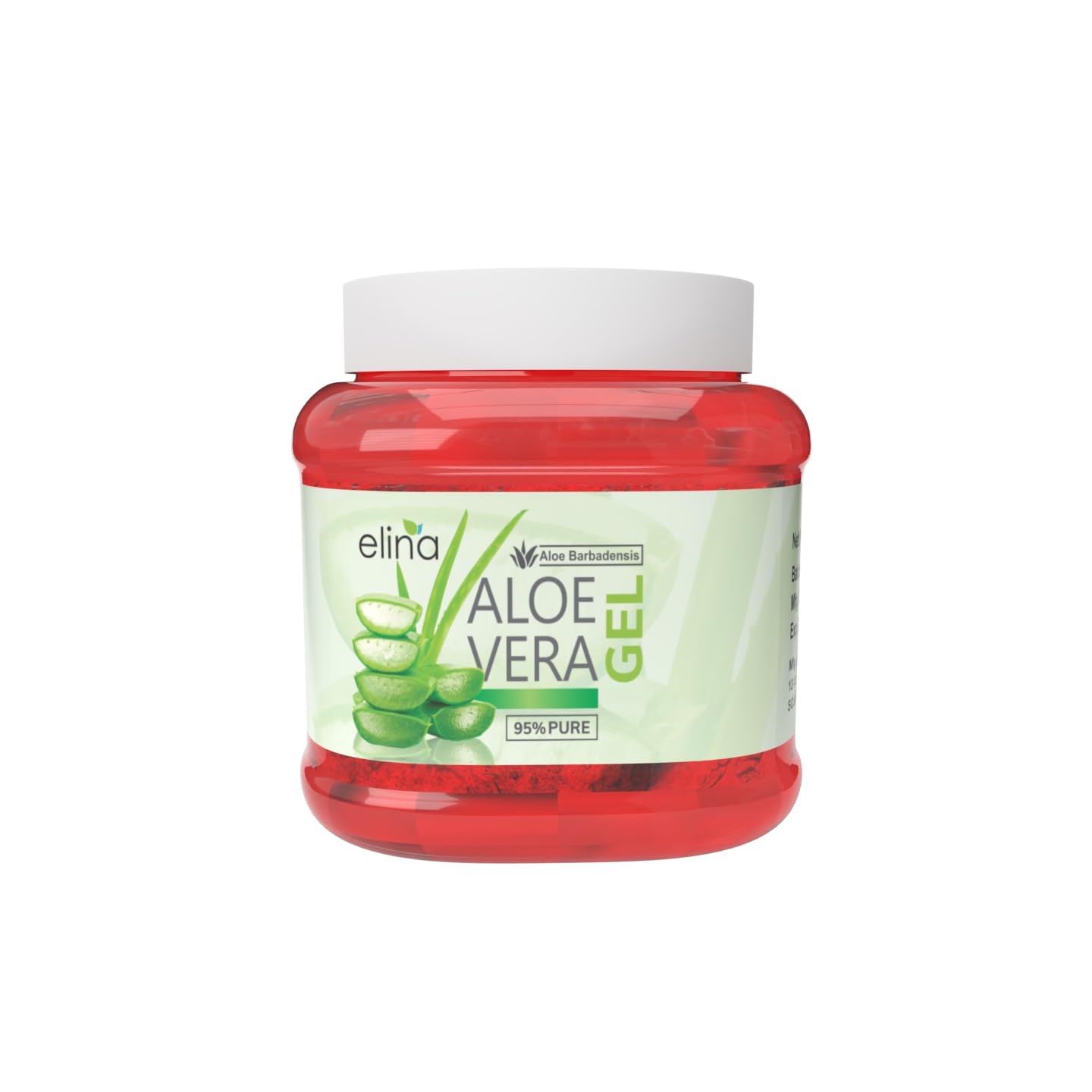 Elina Pure Multipurpose Red Rose Aloe Vera Gel - 500gm | Natural Organic Aloe Vera Gel for Face, Skin & Hair Care | Hydrating Moisturizer for Hair Growth & Soft Skin | Perfect for Daily Skincare, Sunburn Relief & Hair Treatment