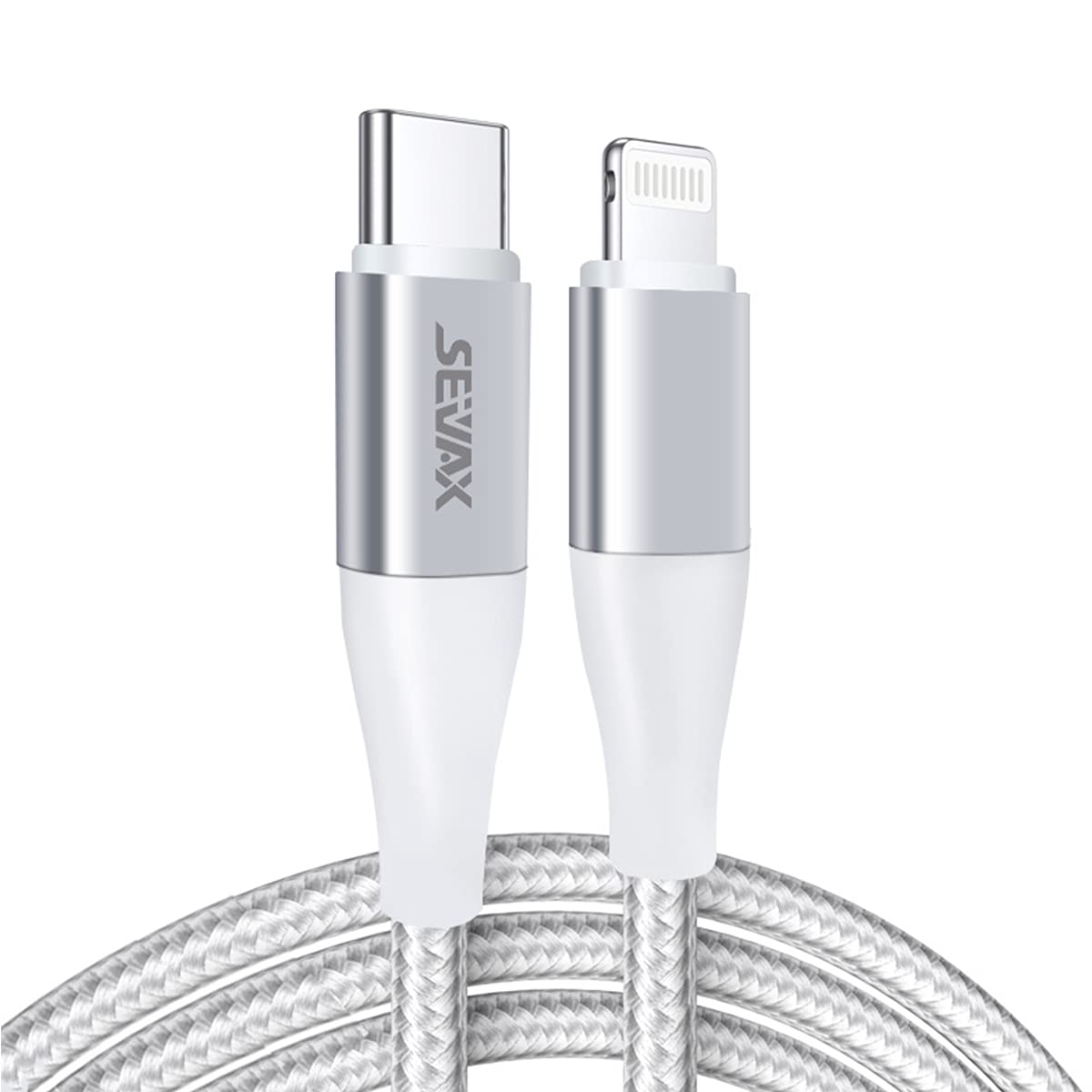 PD Fast Charging 1M USB C to Lightning Cable MFi Certified - High Speed Charger for iPhone 14/13/12/11, iPad Pro/Air/Mini - Durable Nylon Braided White Cable - Perfect for Home, Office & Travel Charging