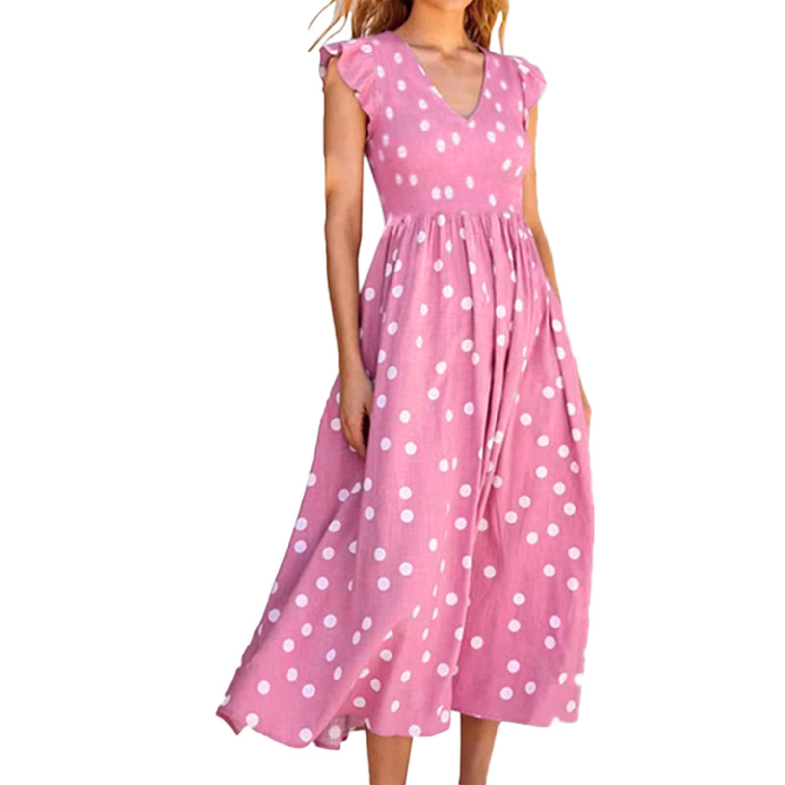 Women's Wrap Dress - Sleeveless V-Neck Midi Dress in Soft Cotton | Casual Summer Outfit for Beach, Office & Date Night