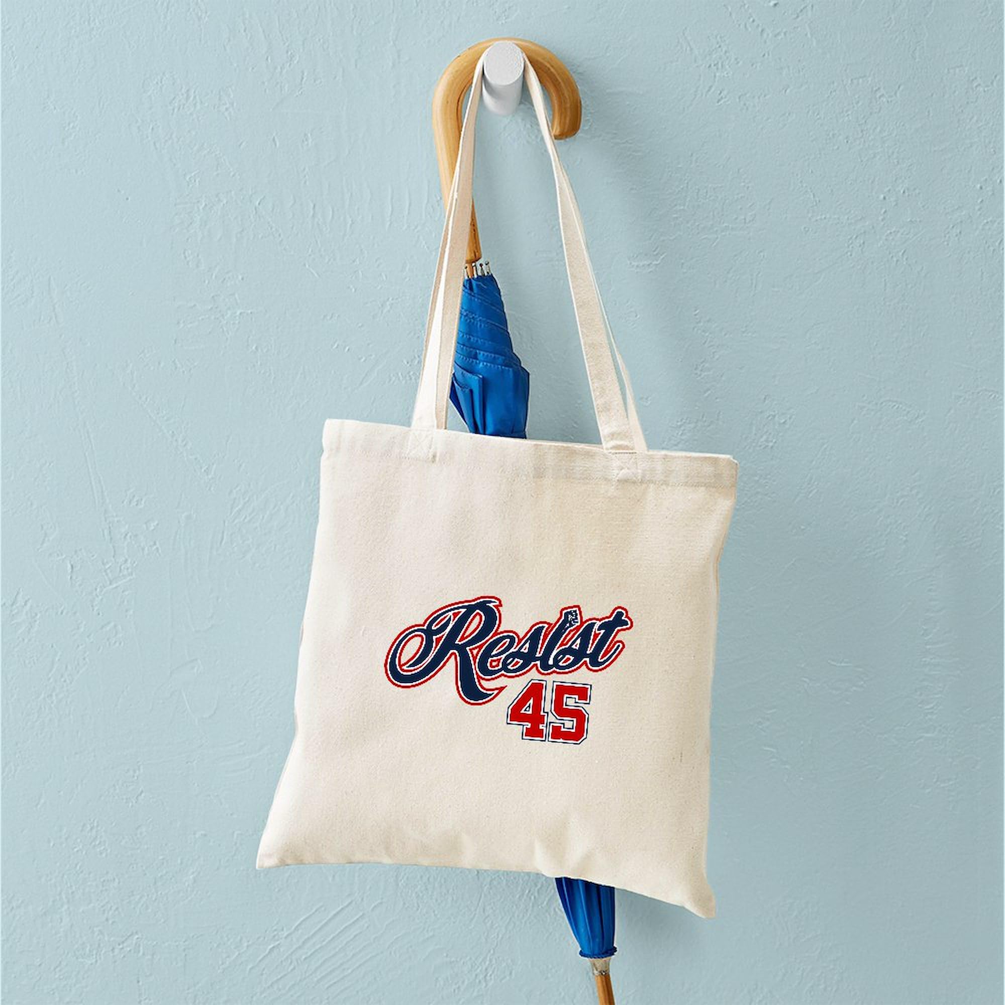 Resist 45 Natural Canvas Tote Bag - Eco-Friendly Reusable Shopping Bag for Groceries, Beach & Protest Rallies | CafePress