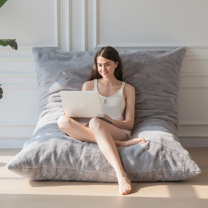 MAXYOYO 3-in-1 Gaming Bean Bag Chair - Convertible Large Floor Pillow with Removable Machine Washable Cover (Grey) - Perfect for Gaming, Lounging & Sleepovers