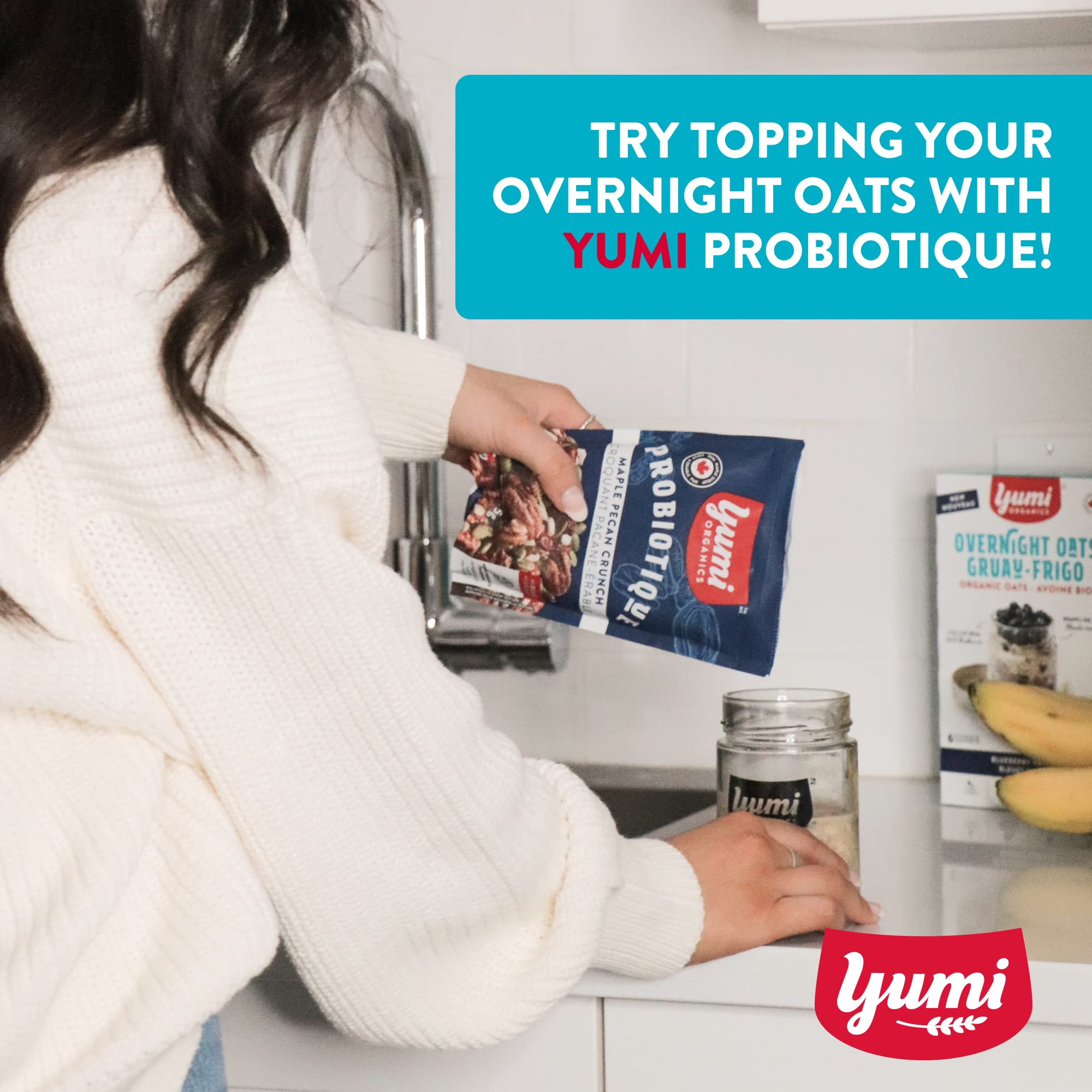 Yumi Organics - High Protein & Fiber Overnight Oats Bundle | Low Sugar Organic Oatmeal (11 Pack + 2 Free Glass Jars) | Perfect for Breakfast, Meal Prep & On-the-Go Snacks