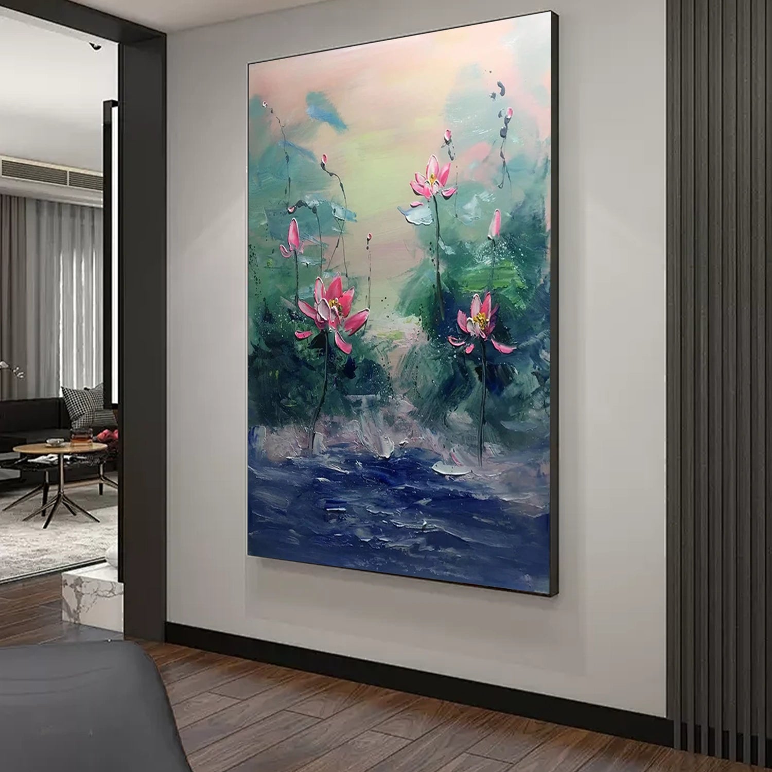 Beautiful Flower and Tree Painting #FT211 - Handmade Canvas Art for Home Decor, Living Room, Bedroom & Office Wall