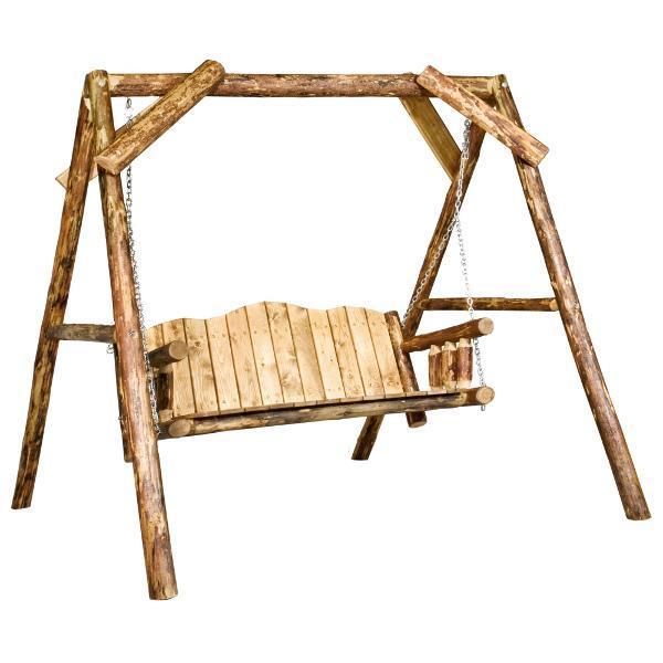Glacier Country A-Frame Lawn Swing - Heavy Duty Outdoor Garden Porch Swing for Relaxing in Backyard, Patio, or Deck