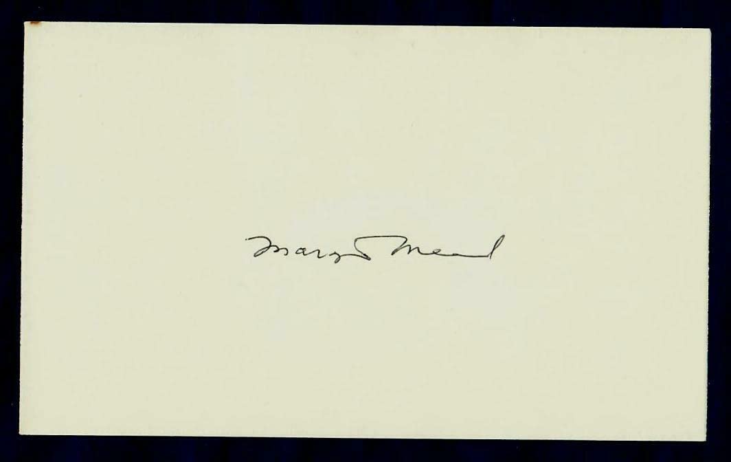 Authentic Margaret Mead Hand Signed 3x5 Card - Cultural Anthropologist Autograph with COA - Perfect for Collectors, Anthropology Enthusiasts & Museum Displays