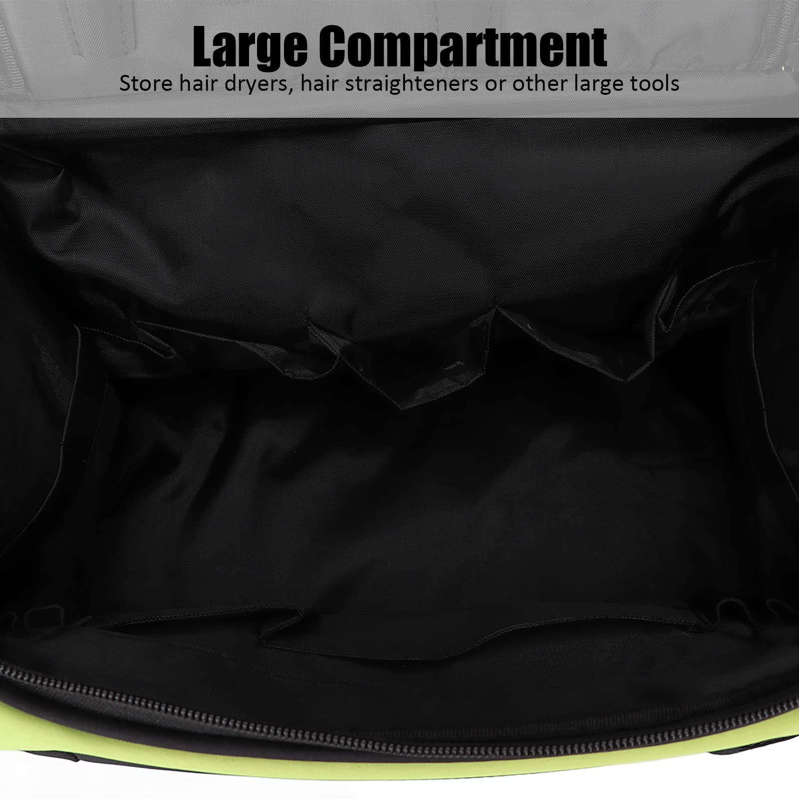 Professional Salon Hair Tools Bag - Multifunctional Hairdressing Organizer with Scissors & Comb Holder, Green Travel Cosmetic Case with Adjustable Shoulder Strap | Perfect for Hair Stylists, Barbers & Mobile Beauty Professionals on the Go