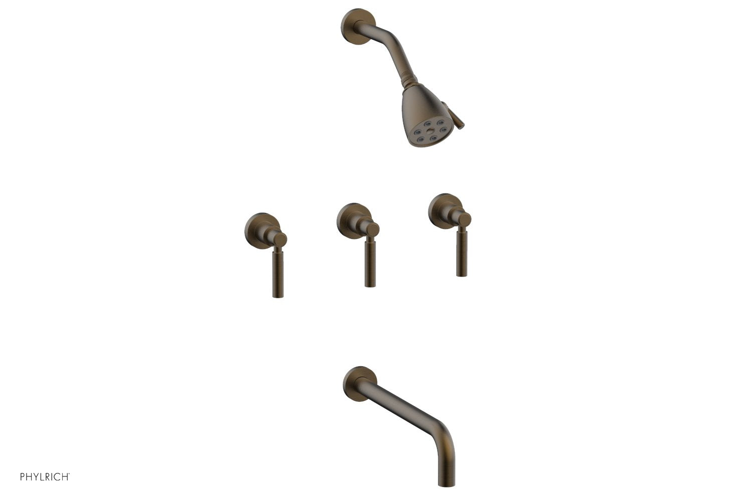 Premium 3-Handle Tub and Shower Faucet Set with 12