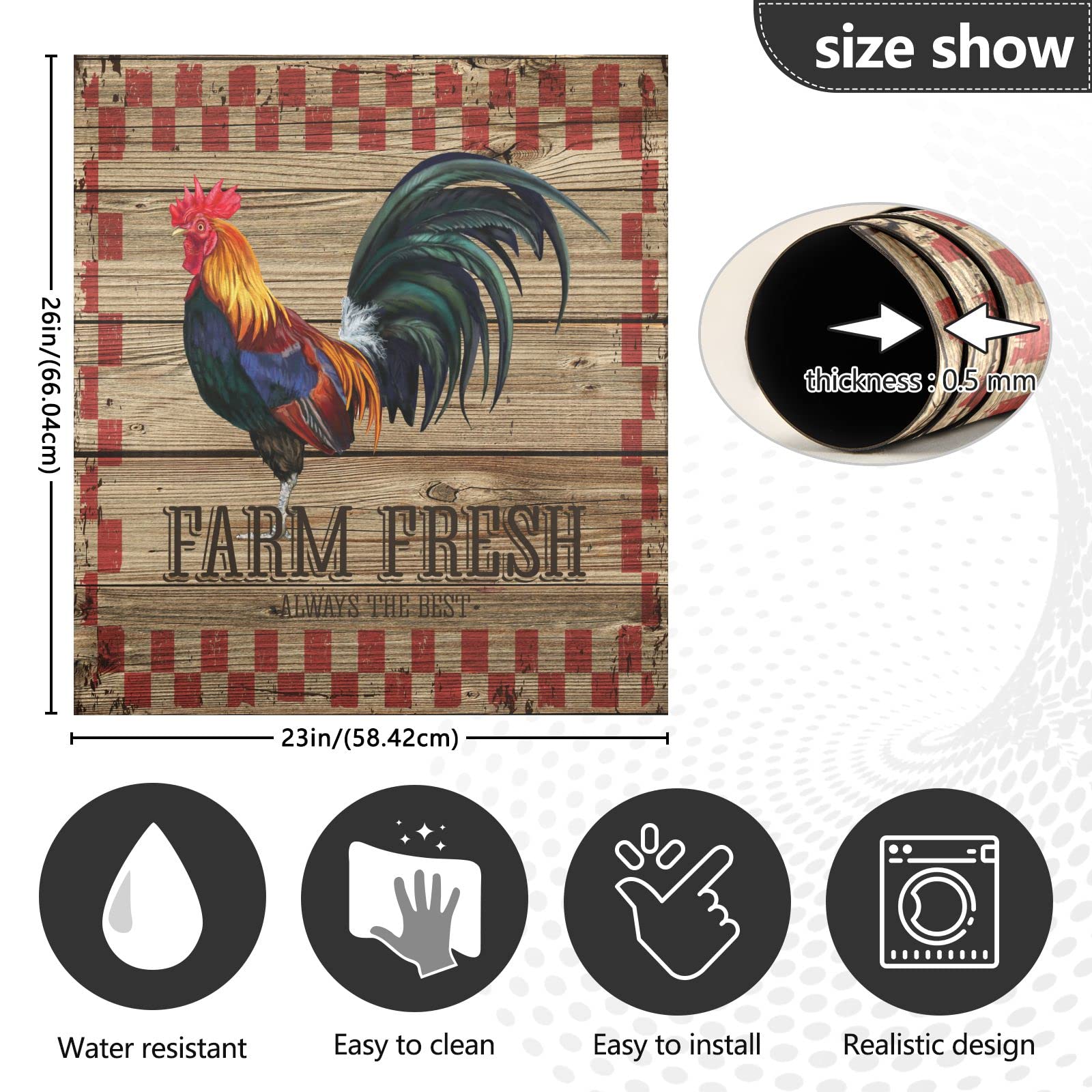 Rustic Rooster Dishwasher Magnet Cover - Reusable Magnetic Sticker for Kitchen & Thanksgiving Decor | Perfect for Dishwasher Status Indicator & Home Decor