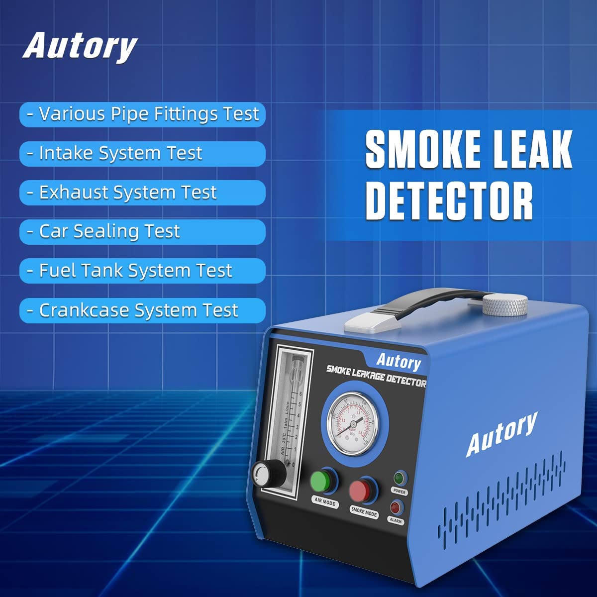 12V DC EVAP Vacuum Smoke Machine Leak Detector with Built-in Air Pump & Pressure Gauge - Dual-Mode Automotive Diagnostic Tester for Car Pipe System | Ideal for EVAP Testing, Vacuum Leak Detection & Engine Diagnostics