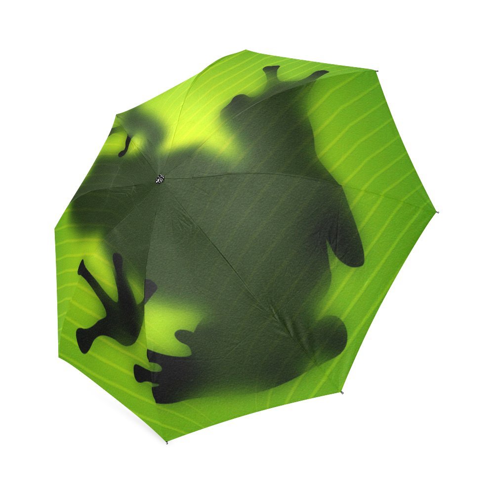 Stylish Red-Eyed Tree Frog Folding Umbrella - Waterproof Rain & UV Sun Protection Parasol - Perfect for Outdoor Adventures, Beach Trips & Rainy Days