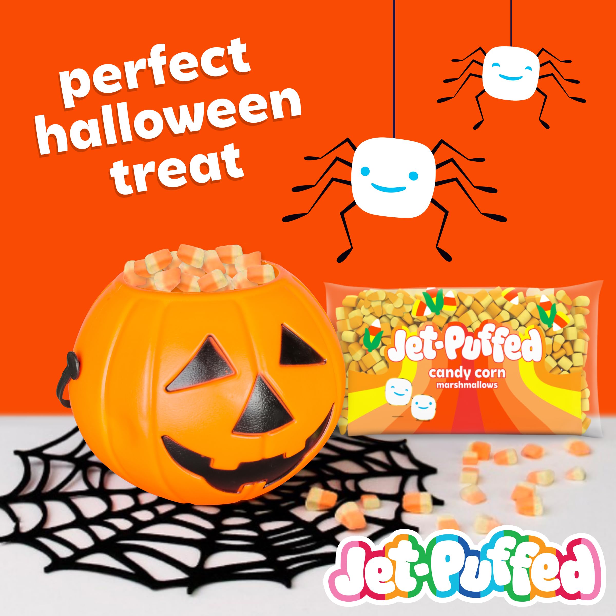 Jet-Puffed Halloween Candy Corn Shaped Marshmallows - 8 oz Bag for Fall Baking, Hot Cocoa & Party Treats