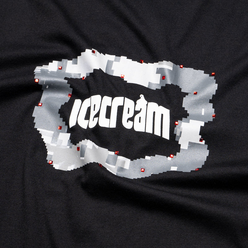 Black Ice Cream Blurred Graphic T-Shirt for Men & Women - Casual Streetwear & Summer Outfit Essential