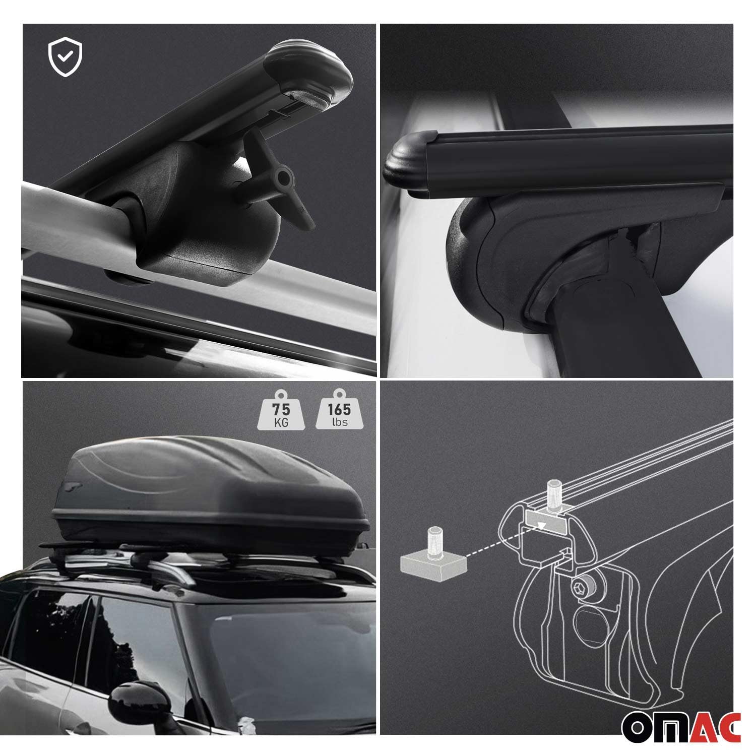 Lockable Roof Rack Cross Bars for Chevrolet Trax 2013-2022 | Heavy Duty Luggage Carrier | Black Powder Coated | Secure Cargo Transport for Camping, Road Trips & Outdoor Adventures