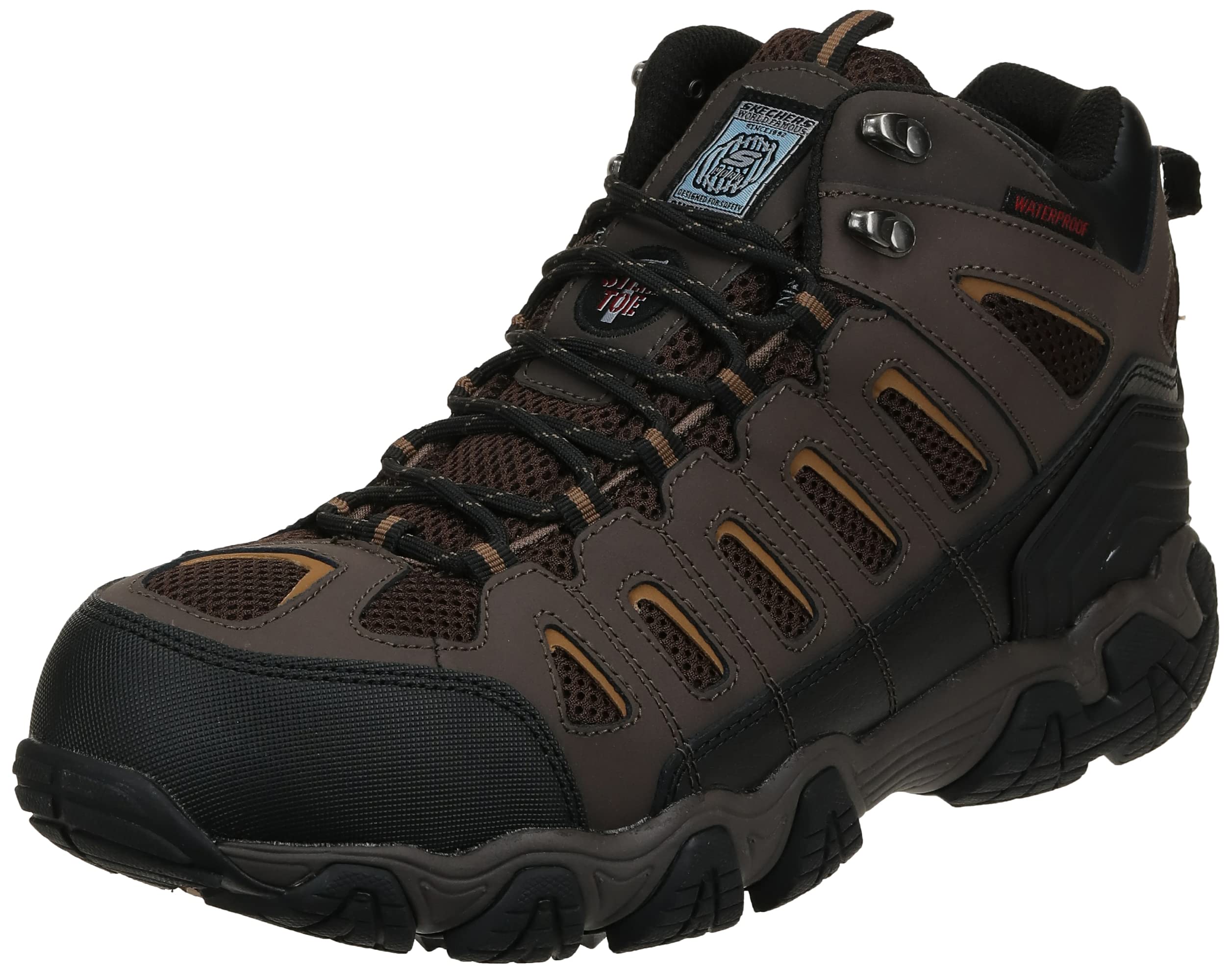 Skechers for Work Blais-EBZ Steel Toe Hiking Shoes for Men - Slip Resistant Work Boots with Memory Foam - Ideal for Construction, Warehouse & Outdoor Jobs