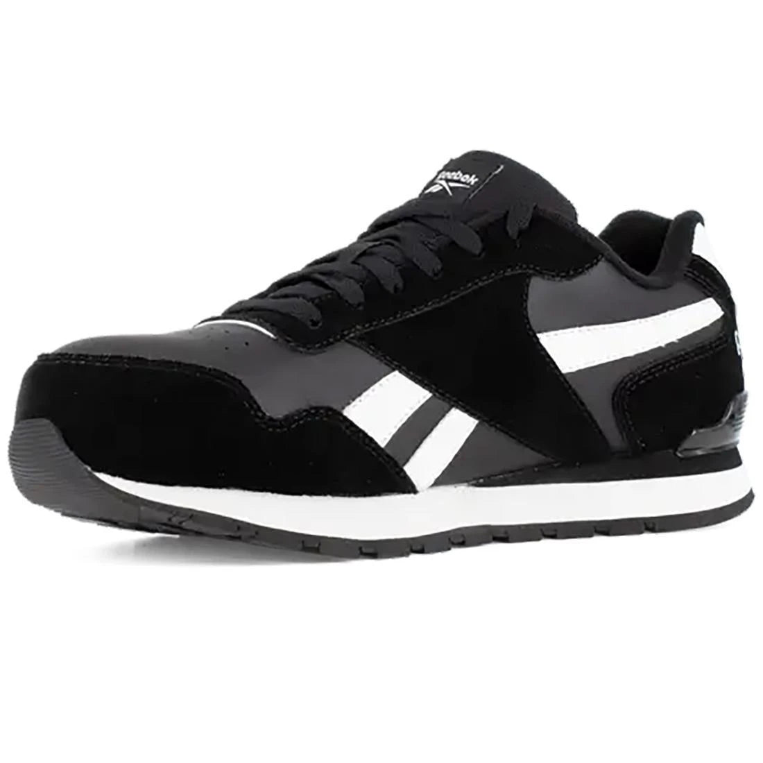 Harman Composite Toe Athletic Work Shoes for Men - Lightweight Safety Shoes, Black/White - Perfect for Construction, Warehouse & Industrial Work