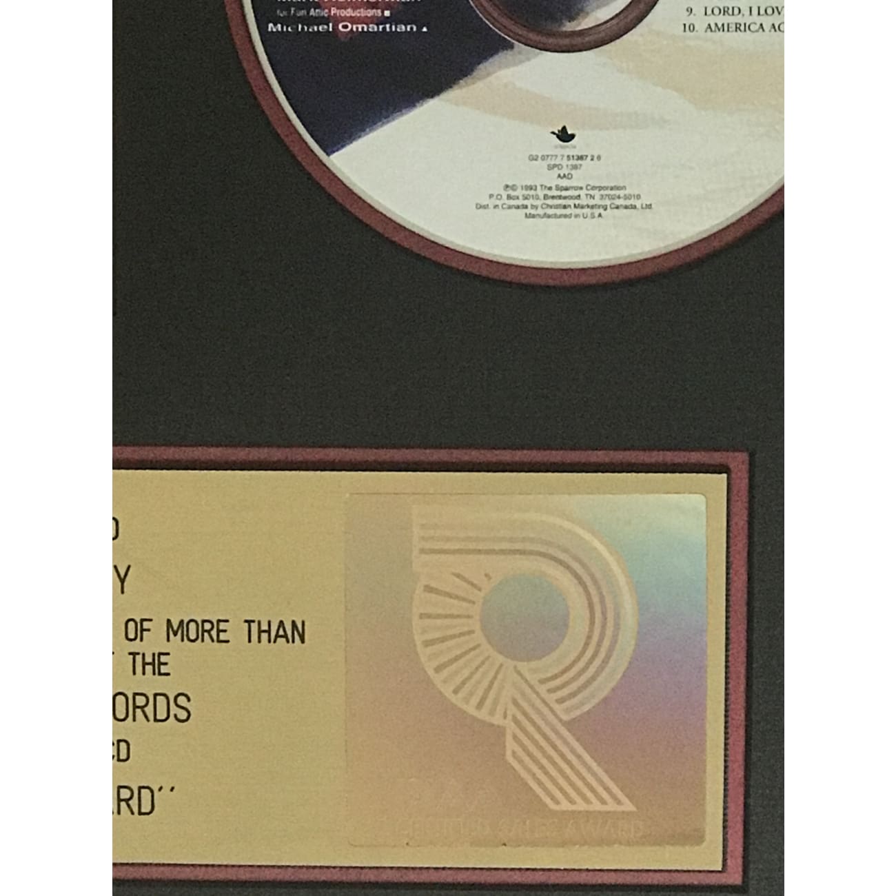 Carman The Standard RIAA Gold Album Award - Certified Music Achievement Plaque for Display & Collection - Perfect for Music Awards, Fan Gifts & Home Decor