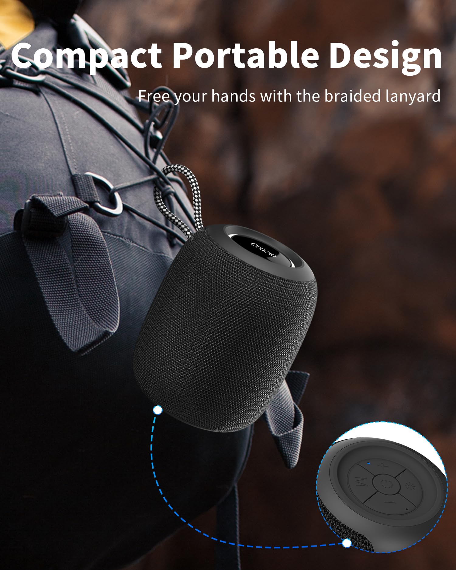 Premium Bluetooth Speaker IPX7 Waterproof - 15W Powerful Sound, 30H Playtime, LED Lights, BT5.3, TWS Pairing - Wireless Portable Speaker for Outdoor, Camping, Beach, Pool Party & Home Use