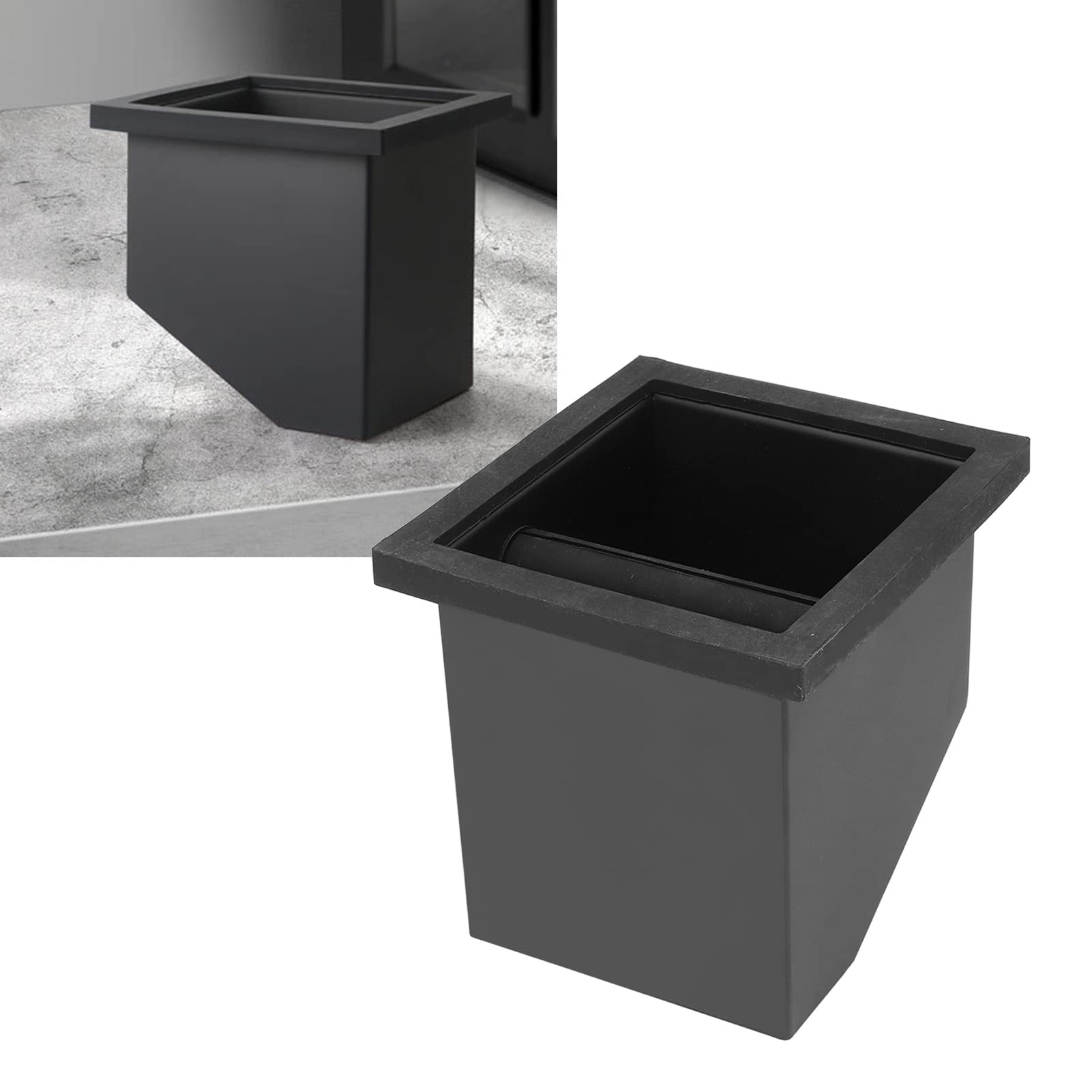 Premium Stainless Steel Coffee Knock Box with Oblique Mouth Design - Barista-Grade Grounds Disposal Bin with Non-Slip Rubber Base | Perfect for Home Espresso Stations & Professional Coffee Shops