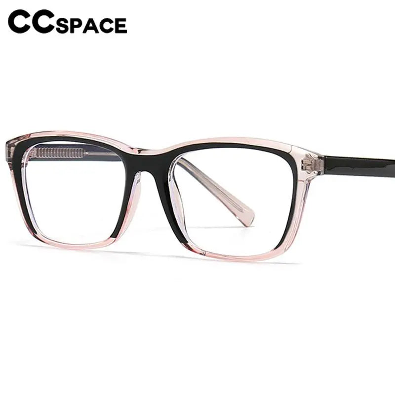 CCspace Unisex Full Rim Square Plastic Eyeglasses 56841 - Stylish & Lightweight Frames for Men & Women - Perfect for Reading, Work & Everyday Wear
