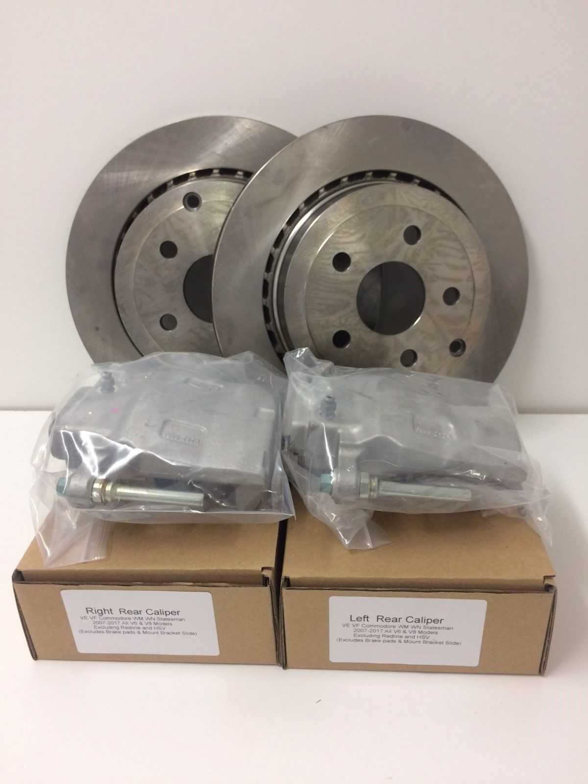 Holden VE VF WM WN V8 6.0L Rear Brake Rotors & Calipers Set - High Performance Braking for Commodore & Statesman - Perfect for Street Racing & Daily Driving