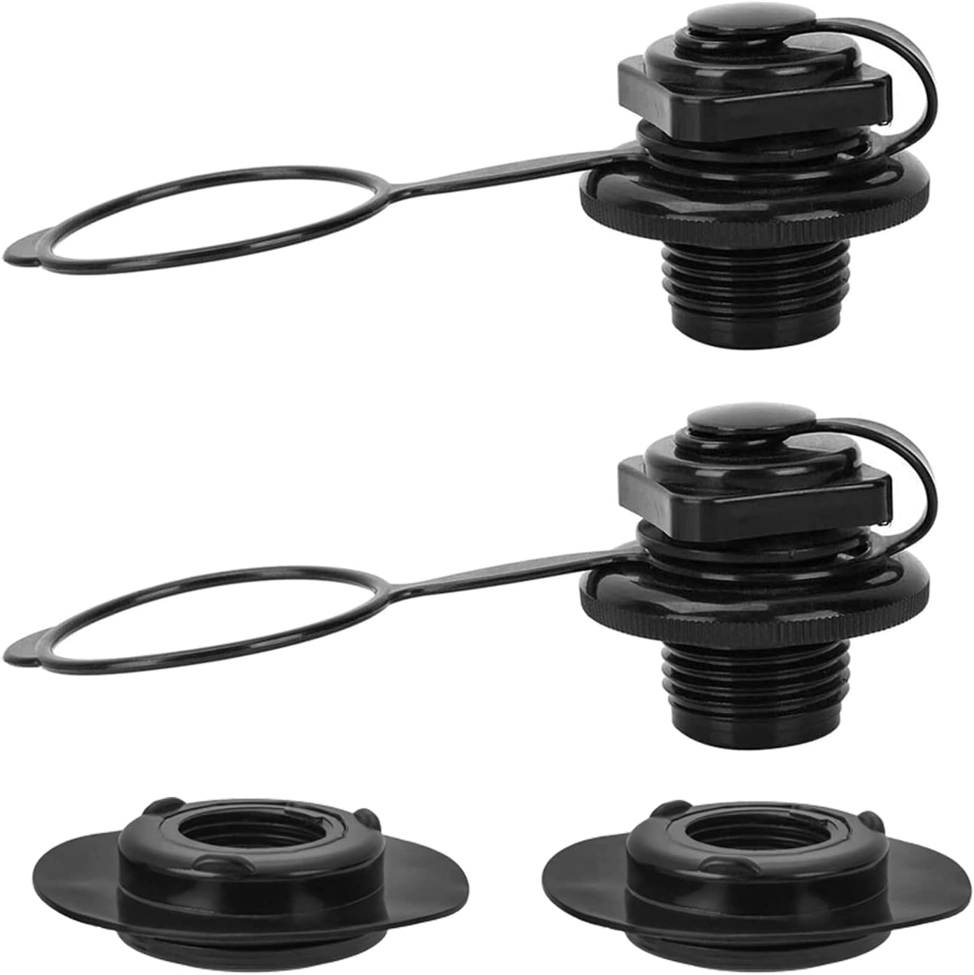 MSAOWUED 24mm Inflatable Boat Air Valve Replacement - Plastic Screw Valve Caps for Kayak, Canoe, Fishing Boat & Air Bed - Boston Valve & Towable Tube Plug (2-Pack) - Perfect for Water Sports & Outdoor Adventures