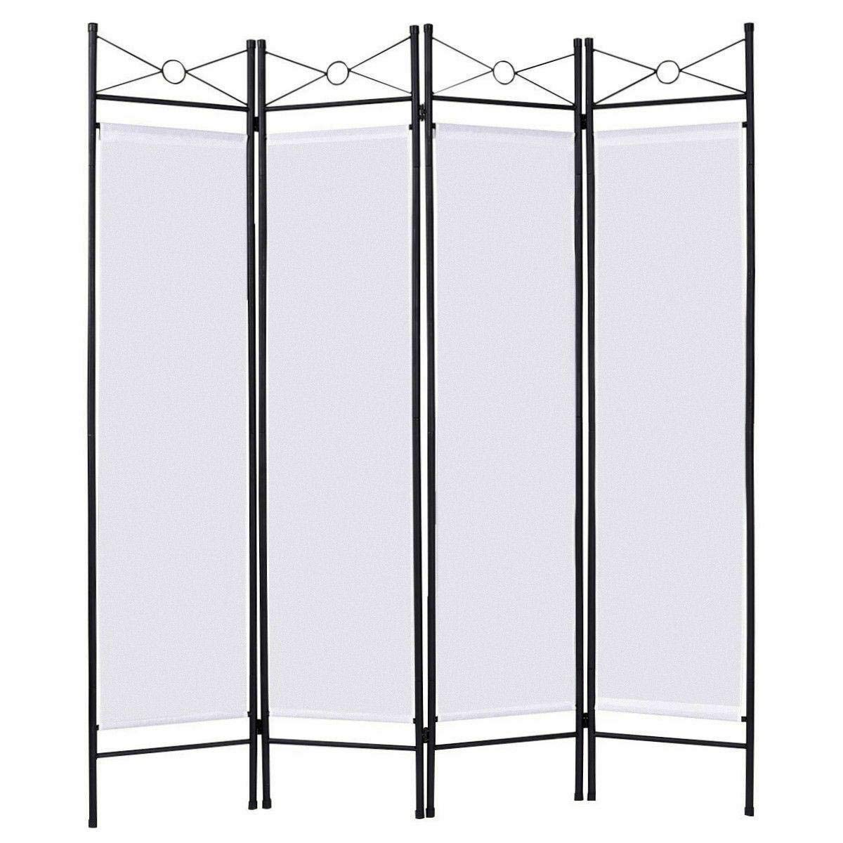 4 Panel Room Divider - Foldable Privacy Screen, Freestanding Partition Wall for Home & Office - Perfect for Bedroom, Living Room, Dorm, Studio, and Event Spaces