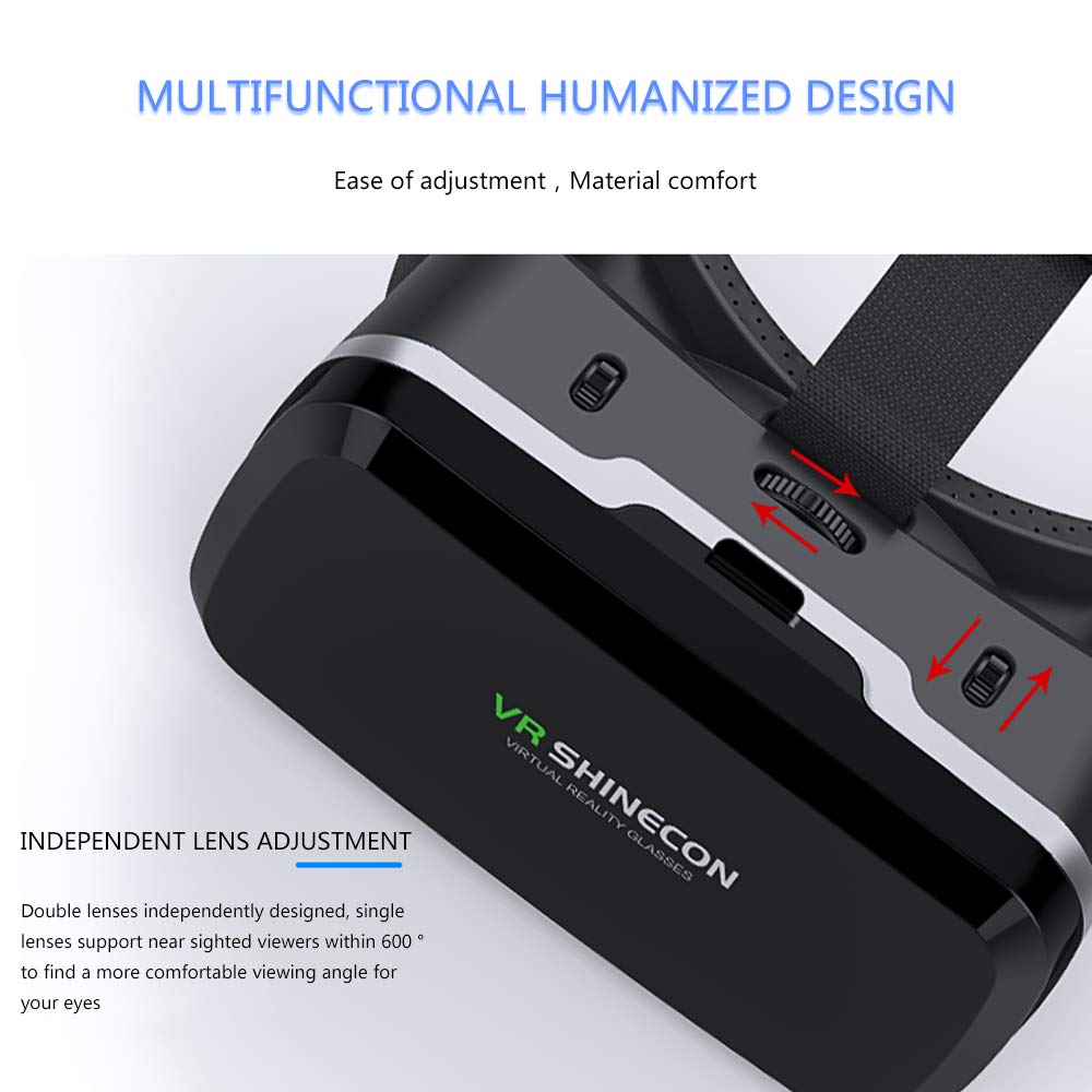 HD Virtual Reality Headset with Controller & Gamepad - 3D VR Glasses Compatible with iPhone, Android, iOS Devices for Movies, Gaming & TV Shows | Perfect for Home Entertainment & Immersive VR Experiences