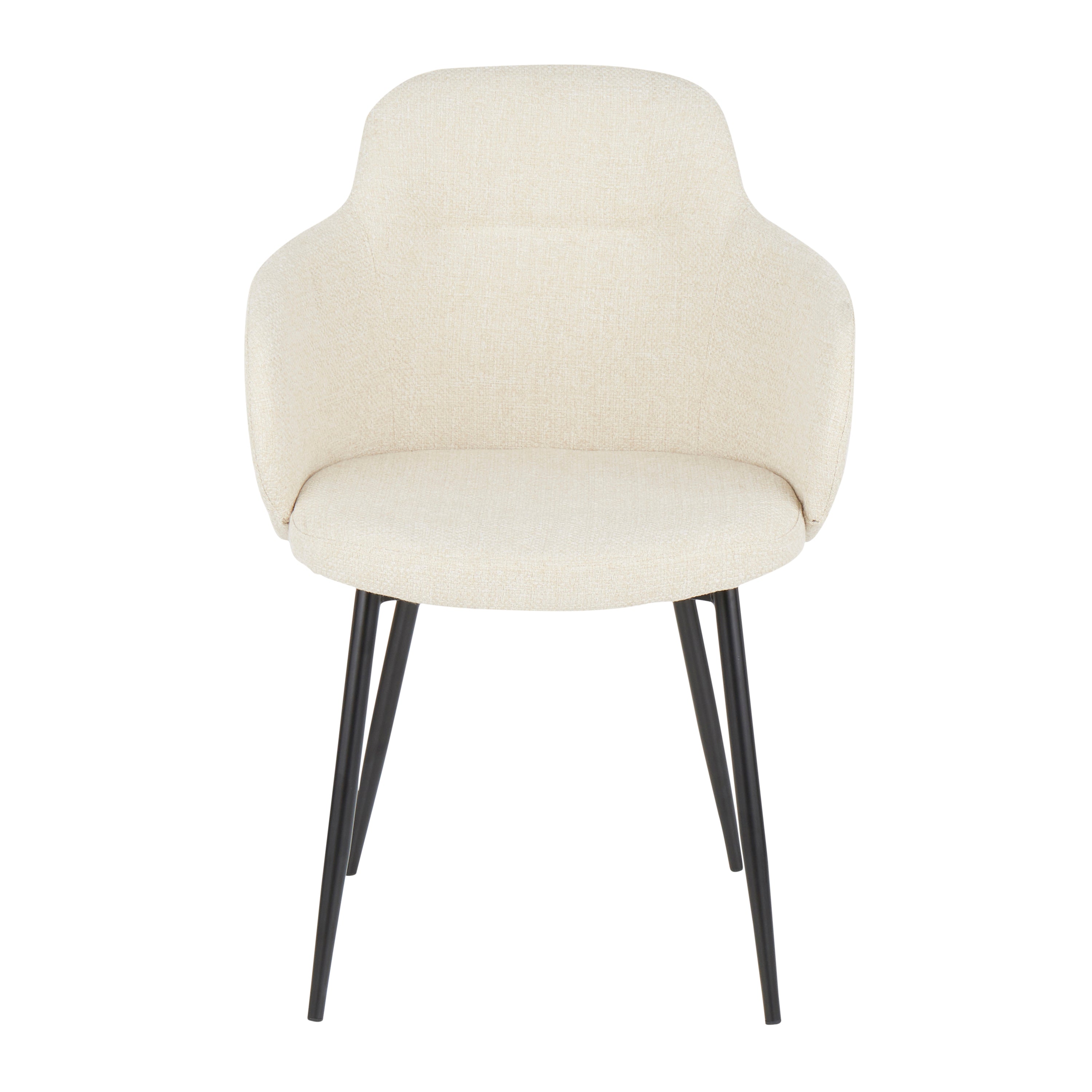 LumiSource Black Metal & Cream Noise Fabric Industrial Chair - Durable Office & Home Furniture for Modern Workspaces & Living Rooms