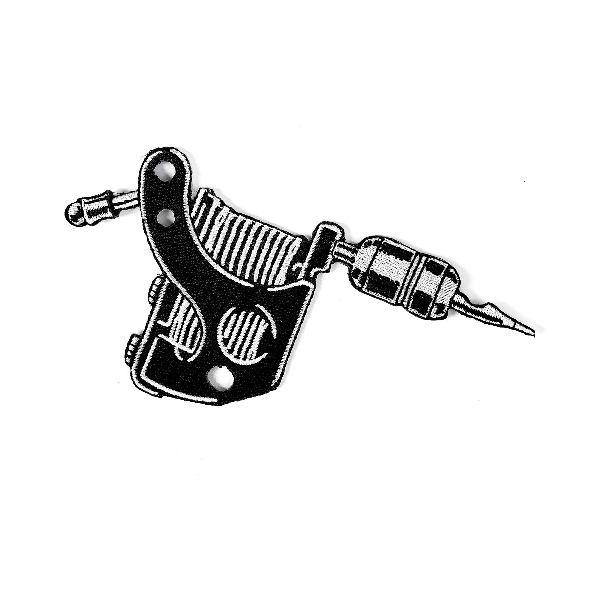 Tattoo Machine Iron On & Sew On Embroidered Patch - DIY Customization for Jackets, Bags, Hats & Denim
