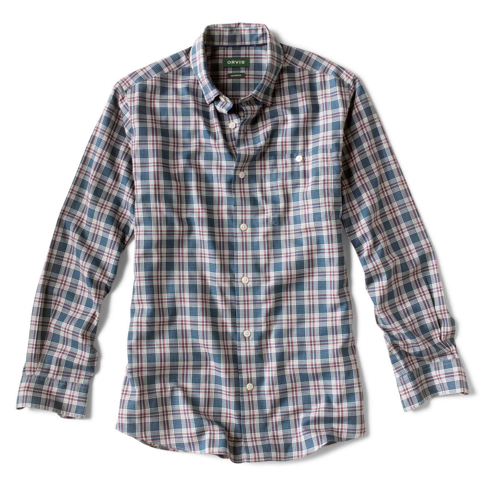 Orvis Men's Hidden Button-Down Performance Long-Sleeve Shirt - Breathable, Quick-Dry, UPF Protection for Outdoor Activities, Hiking & Casual Wear