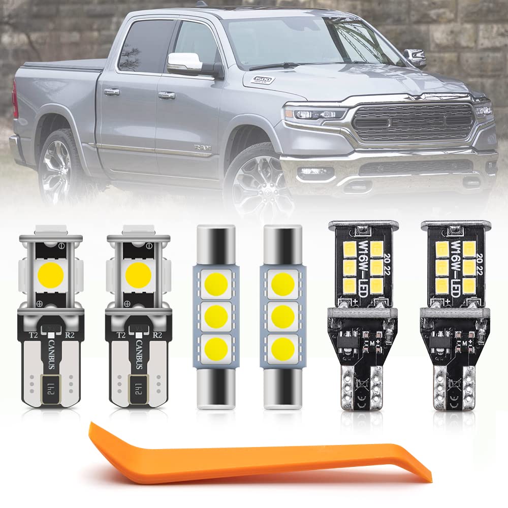12-Pack 6000K Super Bright White LED Interior Light Bulbs for 2019-2022 Dodge RAM 1500 5th Gen - Dome, Map, Footwell & Cargo Lights with Free Installation Tool - Perfect for Night Driving & Interior Upgrades