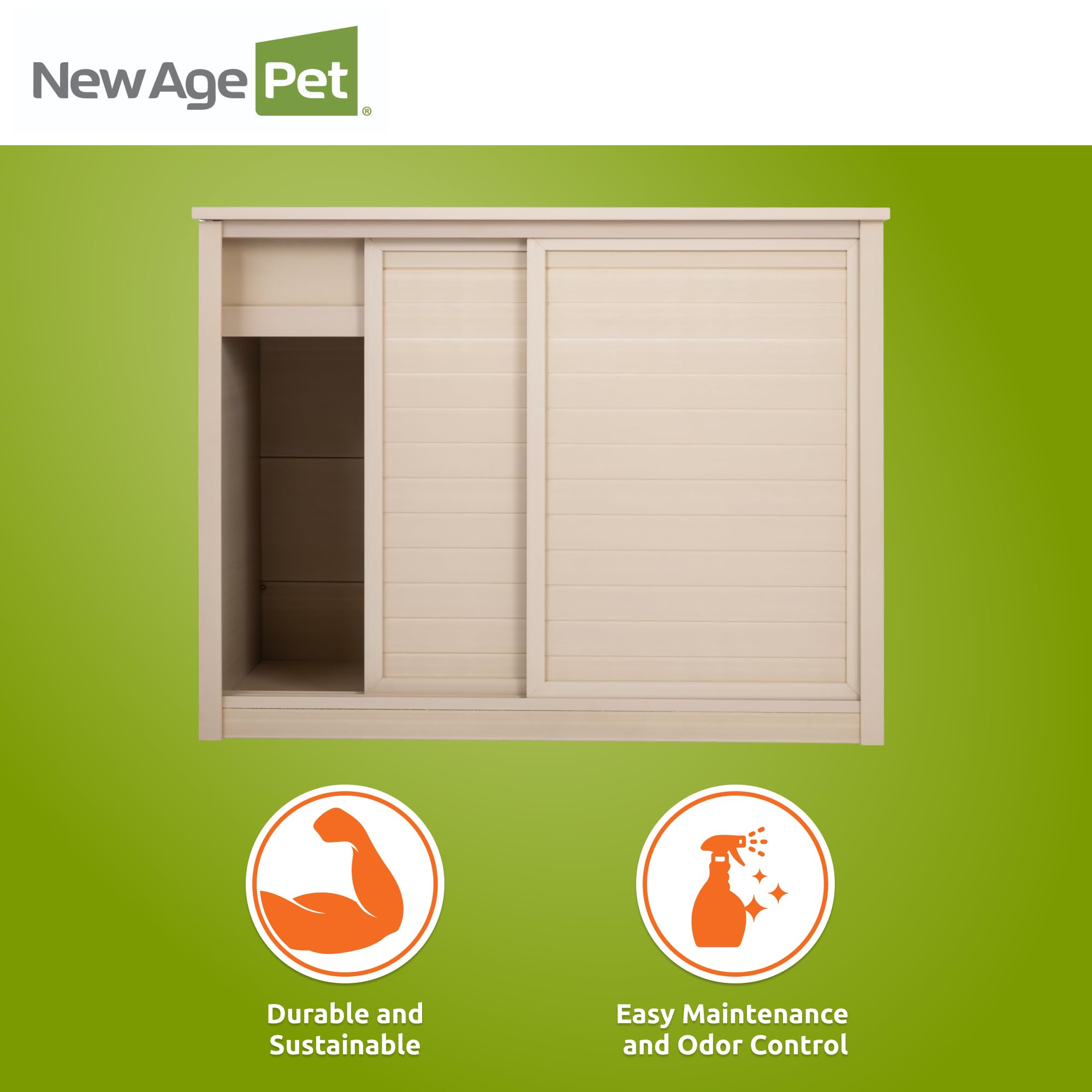 New Age Pet ECOFLEX Versa Stand 36-Inch Pet Storage Cabinet | Durable Wood Plastic Composite | Non-Toxic Pet Food & Toy Organizer | Perfect for Bedding, Treats & Accessories Storage | 10-Year Warranty | Ideal for Living Rooms, Pet Rooms & Garages
