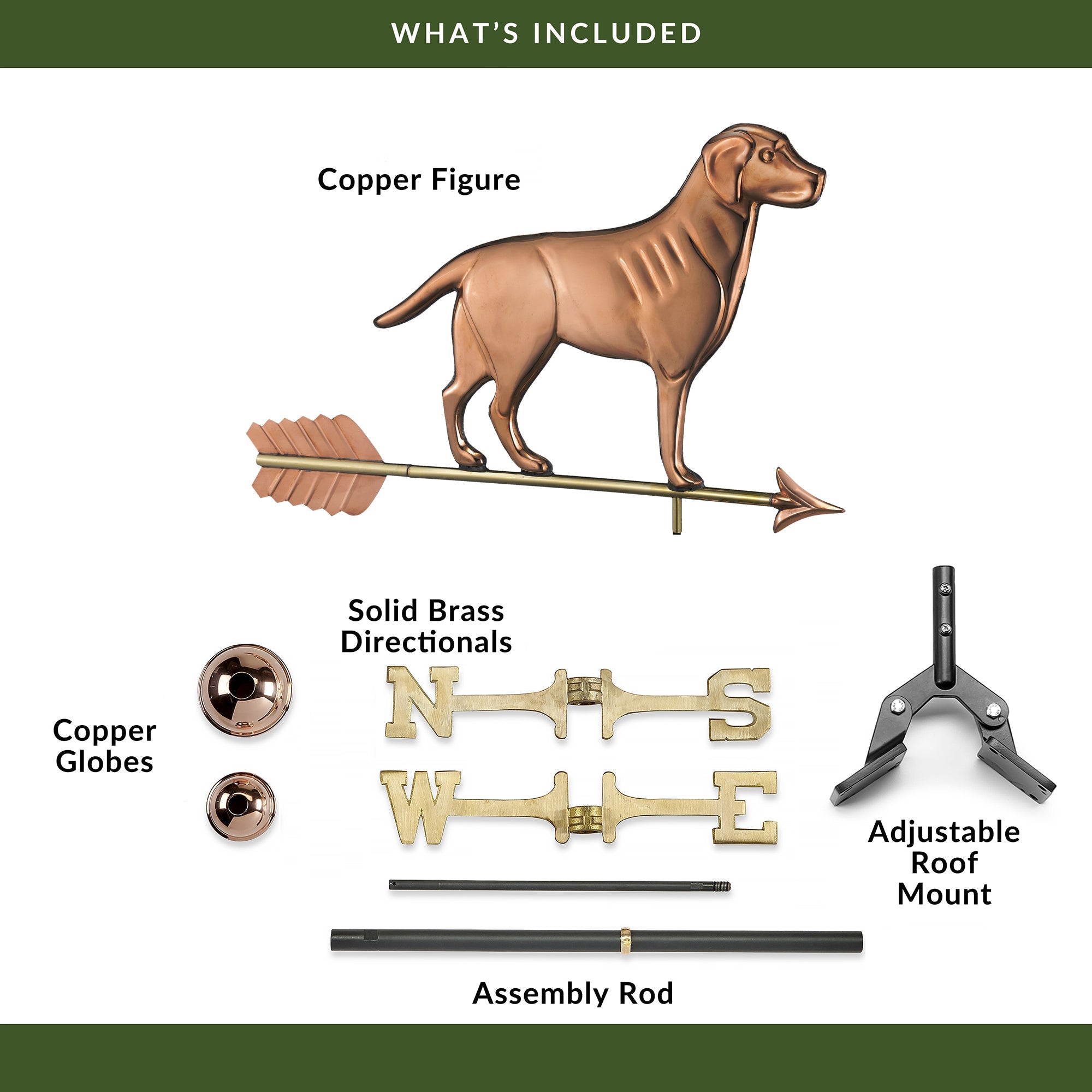 Labrador Retriever Weathervane - Outdoor Garden Decor for Dog Lovers | Rustic Metal Yard Art for Home & Farmhouse | Perfect Gift for Pet Owners