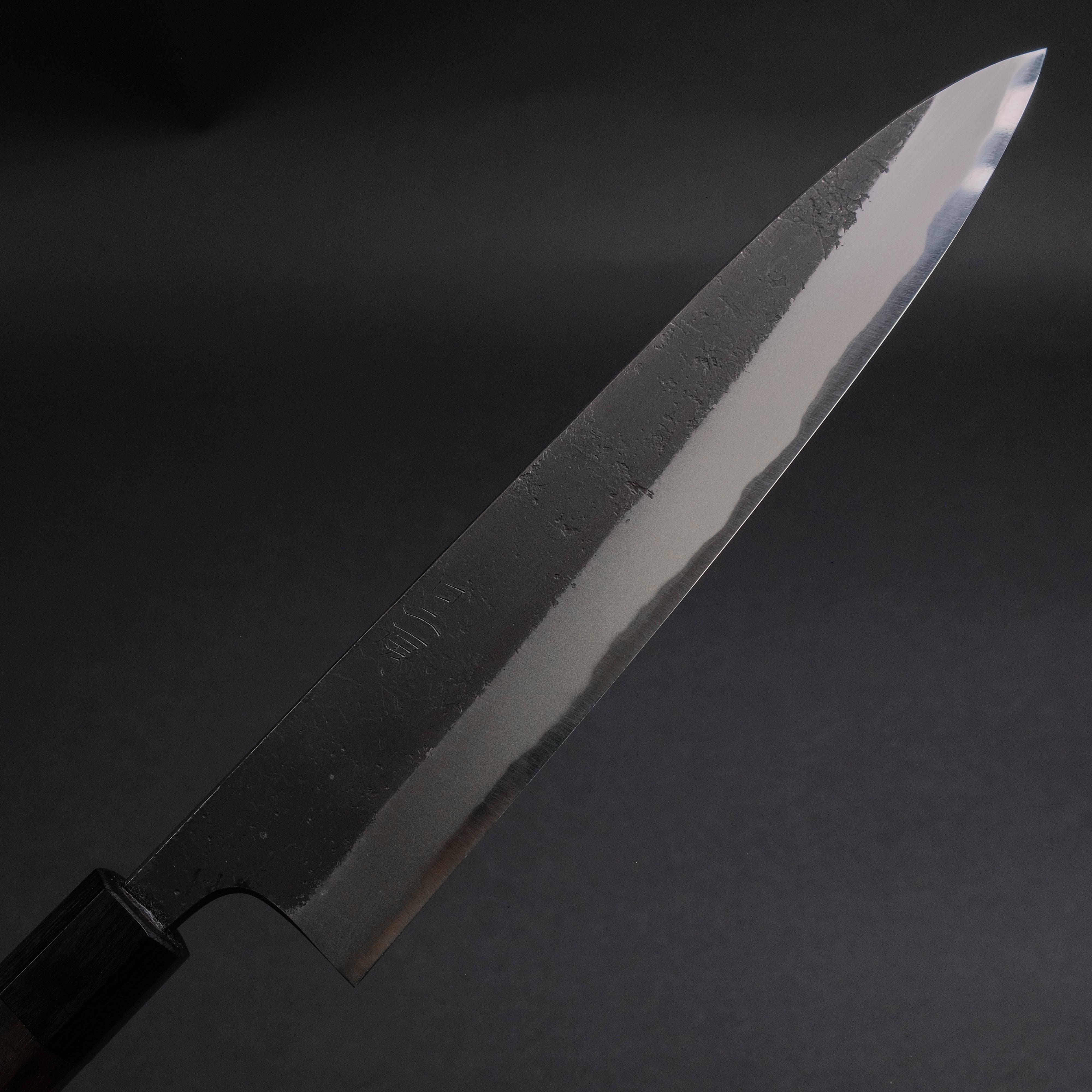 Premium Akifusa Wakui Kurouchi Nashiji Blue #2 Gyuto 225mm Japanese Chef Knife with Ebony Handle - Perfect for Slicing, Dicing & Professional Cooking
