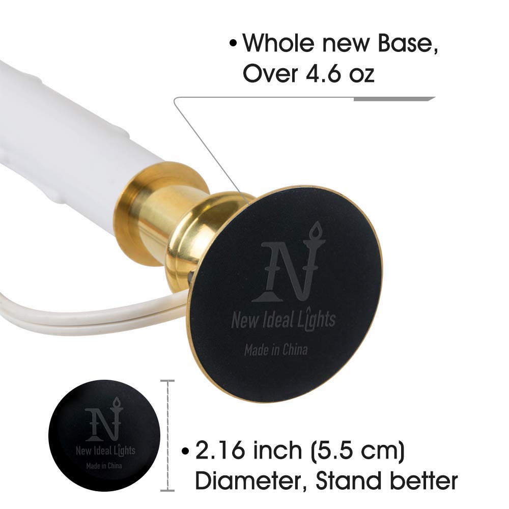 8/16 Hour Timer Window Candles with Heavy Brush Brass Base - 4 Pack Set for Home Decor, Weddings, and Romantic Ambiance