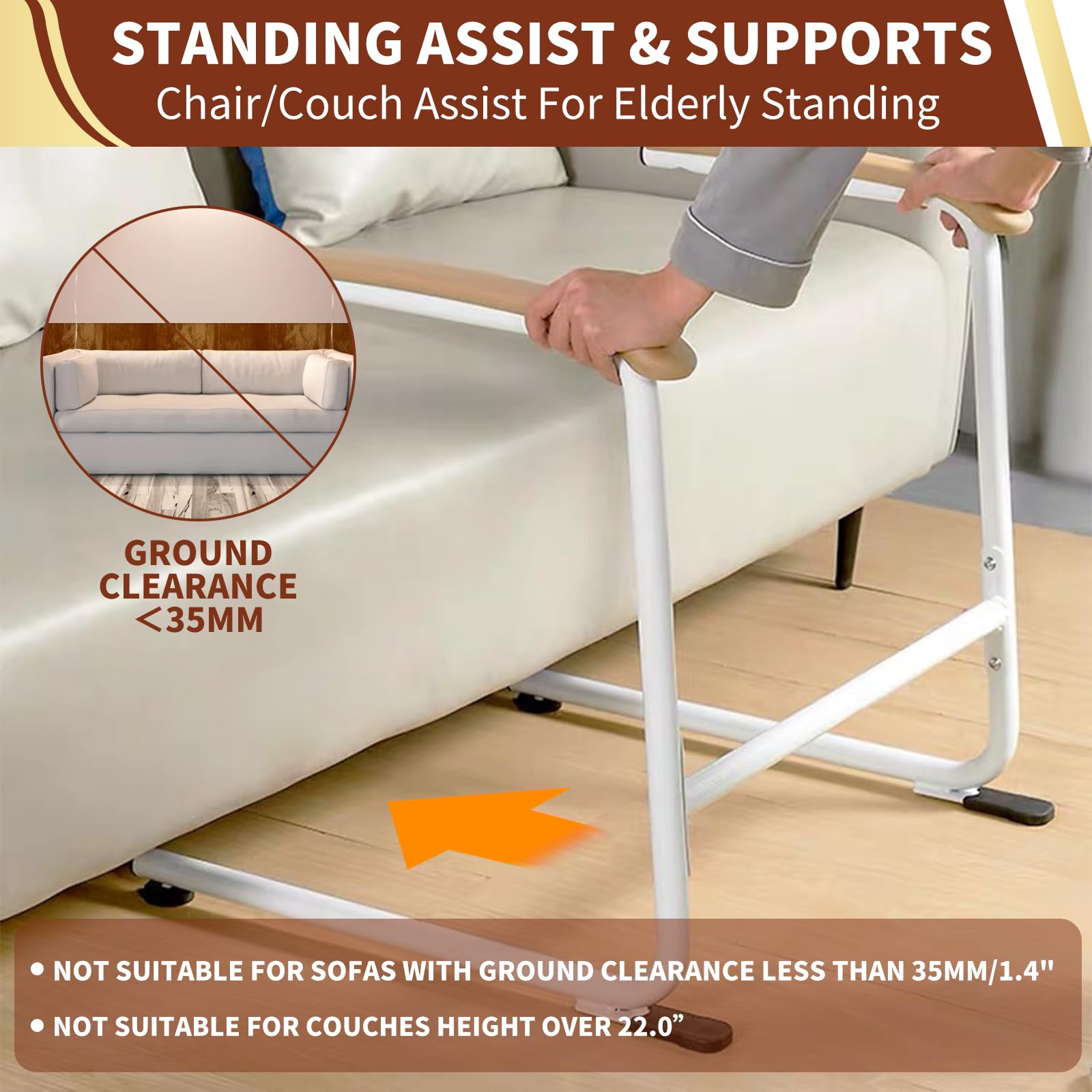 **Medium Size Chair Couch Stand Assist - Elderly Sit to Stand Lift Aid, Mobility Support Device (24.0