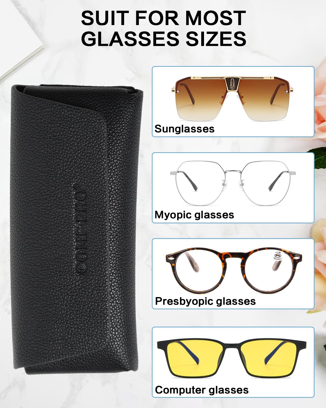 Metal Hard Shell Glasses Case - Lightweight Unisex Eyewear Storage (2 Pack) | Durable Protection for Travel, Study, Work & Everyday Use | Perfect for Glasses, Sunglasses & Reading Glasses
