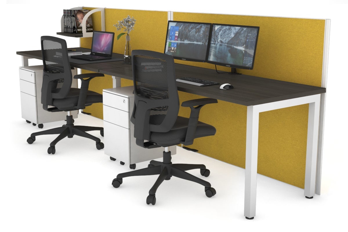 Horizon Quadro 2 Person Office Workstation with Square Legs - 1200L x 700W Dimensions - Perfect for Collaborative Workspaces & Shared Office Desks