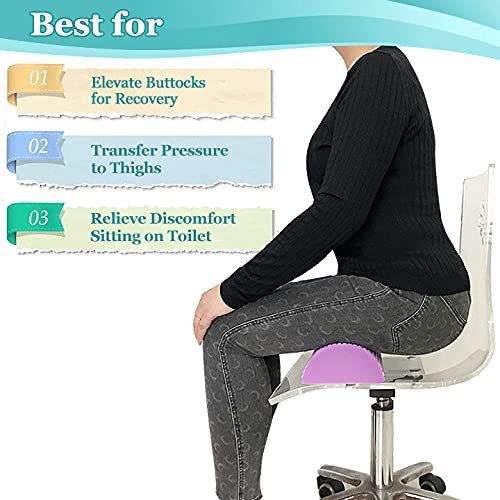 Post Surgery BBL Pillow - Comfortable Toilet Riser Seat Cushion for Brazilian Butt Lift Recovery | Soft Foam Booty Support Pillow for Sitting Comfort After Surgery | Ideal for Home, Hospital & Post-Op Care