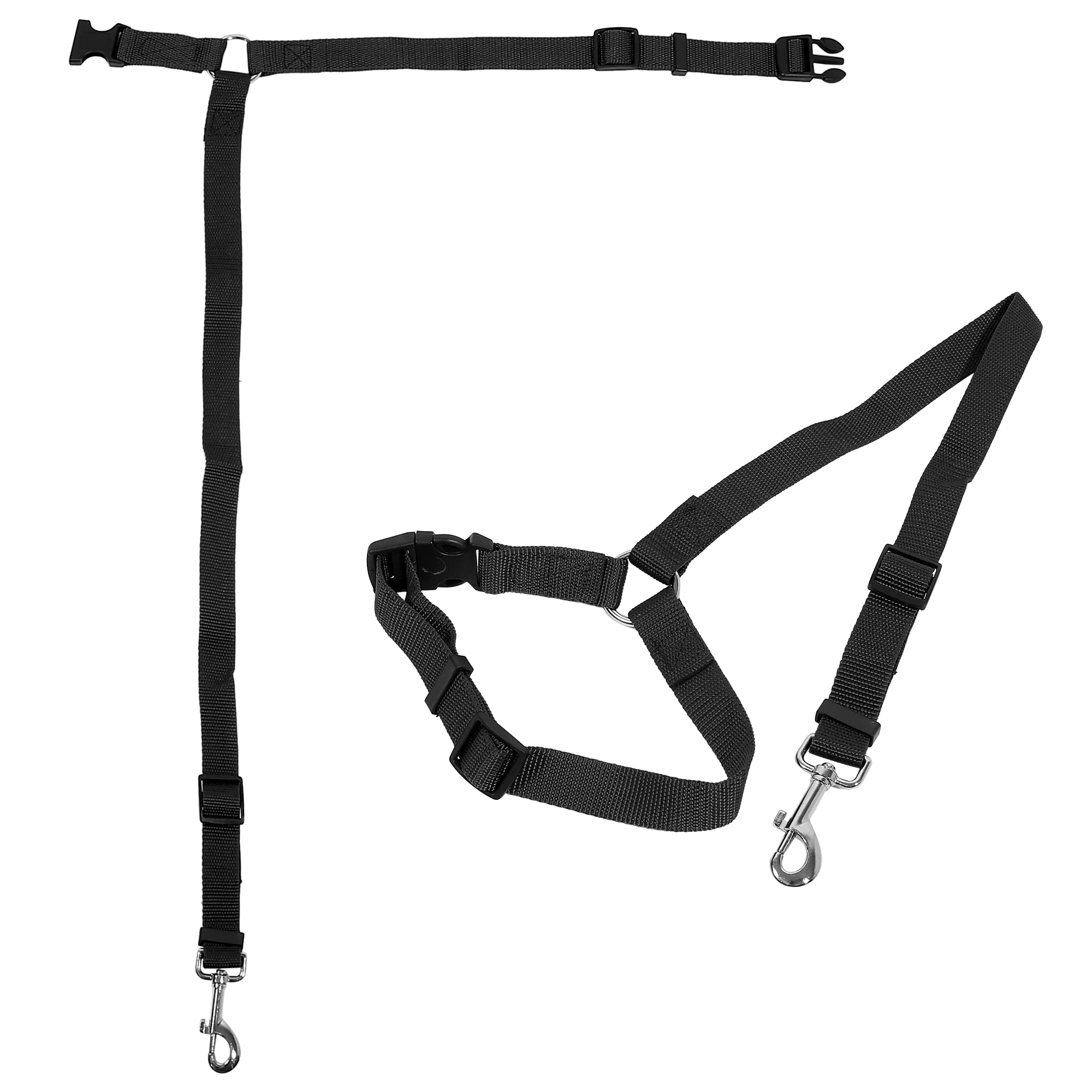 X AUTOHAUX 2-Pack Adjustable Pet Car Seat Belt for Dogs & Cats - Universal Vehicle Headrest Safety Harness - Secure Travel for Small & Medium Pets - Perfect for Road Trips & Vet Visits