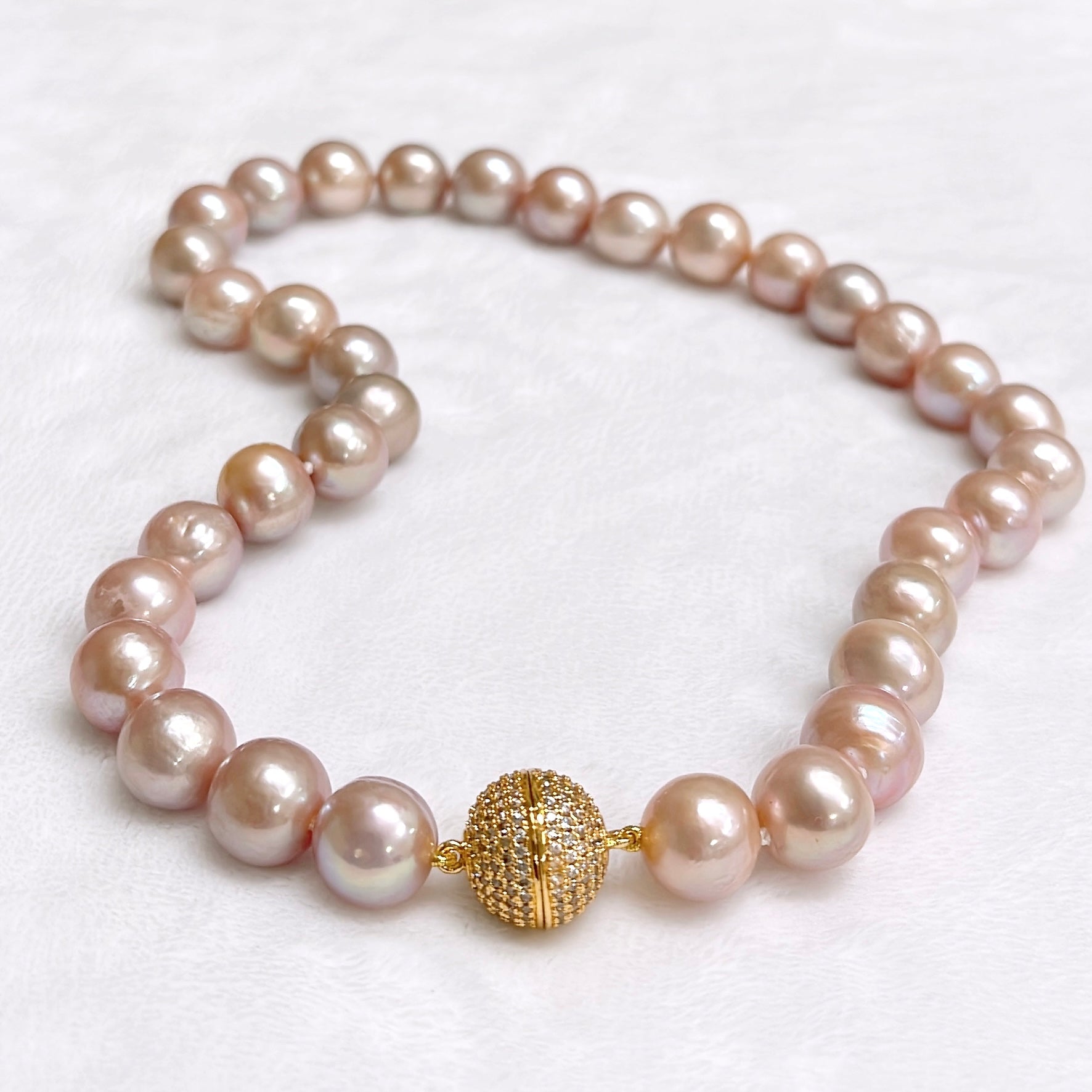 Pink Edison Pearls Strand Necklace for Women - Elegant Freshwater Pearl Jewelry Gift for Bridal, Wedding, Party & Special Occasions