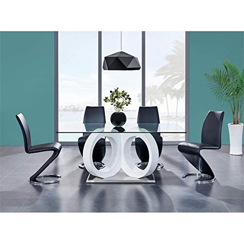 Modern White Dining Table for Home & Restaurant - Solid Wood Global Furniture for Kitchen, Dining Room & Outdoor Patio