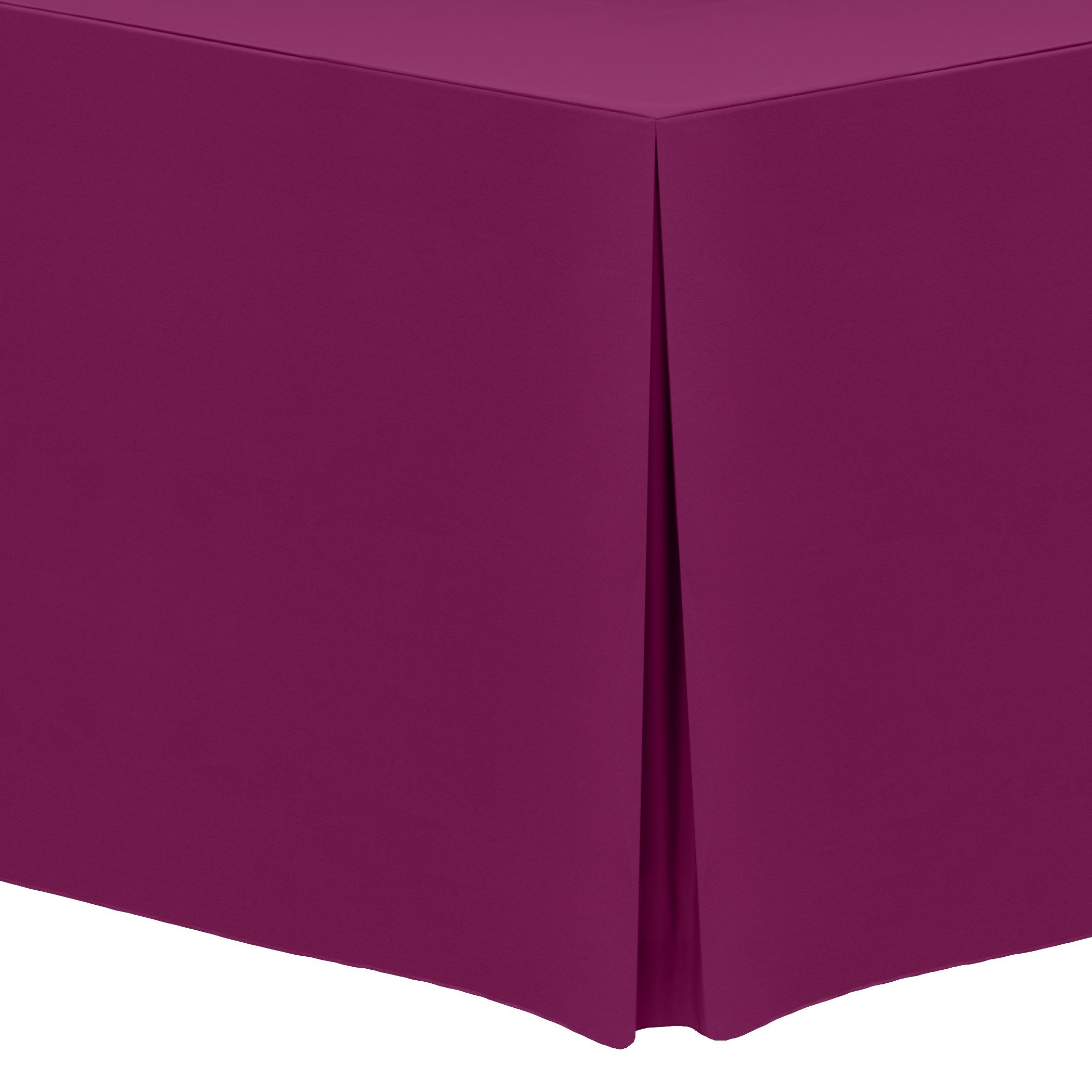 Premium 8 ft. Polyester Tablecloth for 24x96-Inch Banquet & Folding Tables - Wrinkle-Resistant, Machine Washable - Raspberry Red - Perfect for Weddings, Parties, and Formal Events