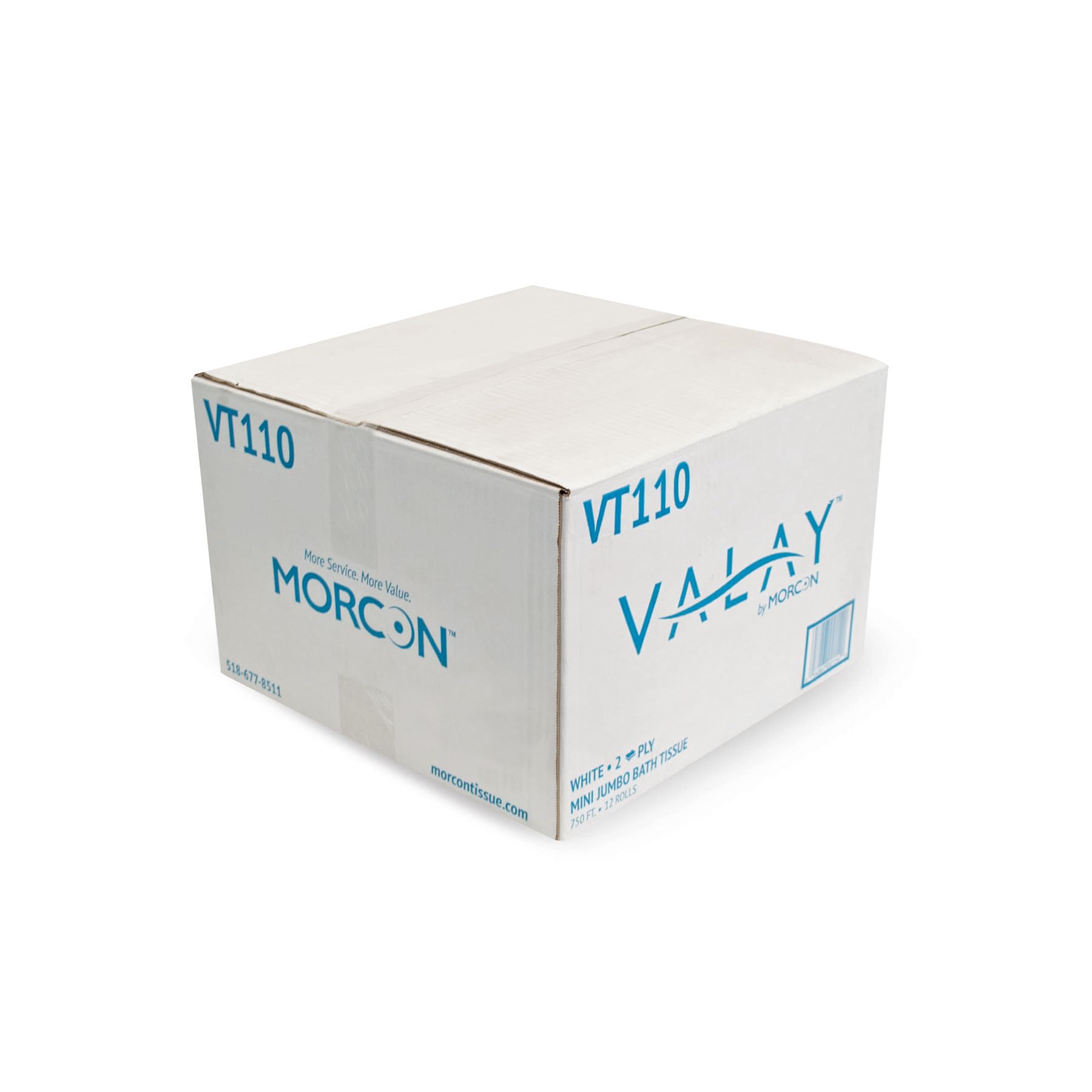Morcon Paper VT110 Morsoft Millennium Jumbo Bath Tissue - Septic Safe, 2-Ply, White, 750 ft, 12 Rolls/Carton - Ultra Soft Toilet Paper for Home, Office & RV Use