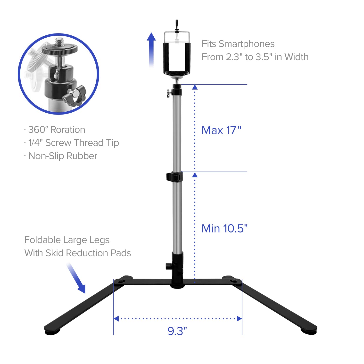 Lightweight Table Top Tripod for DSLR Camera & Smartphone - Compact Portable Stand for Photography & Video Recording - Perfect for Vlogging, Live Streaming & Home Studio Setup (Model AGG1184)