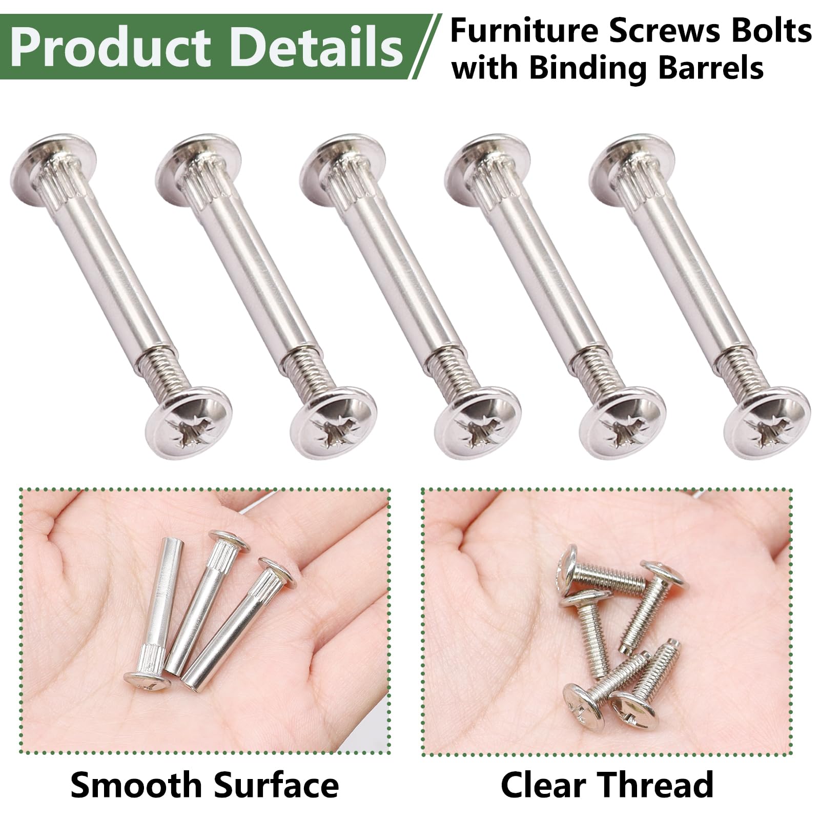 130PCS M4 Furniture Joint Connector Bolt & Cap Nut Kit - Cabinet Panel Screws for Wood Door, Bookshelf, Crib Assembly - Durable Metal Fasteners for DIY Home Furniture Projects