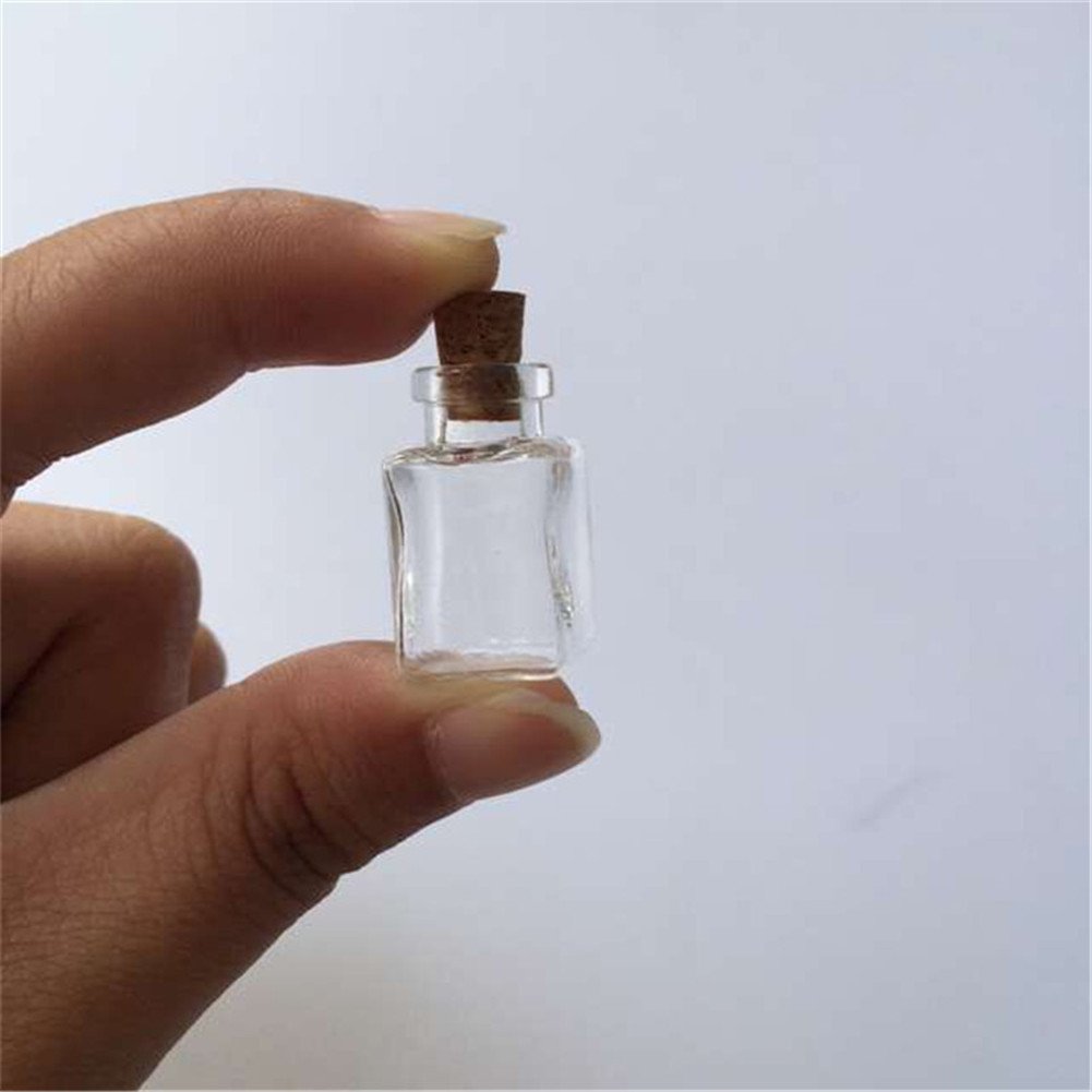 100pcs Mini Rectangle Glass Bottles with Cork - Transparent Small Jars for DIY Crafts, Wedding Favors, Essential Oils & Gift Packaging - Perfect for Home Decor, Party Supplies & Bathroom Organization